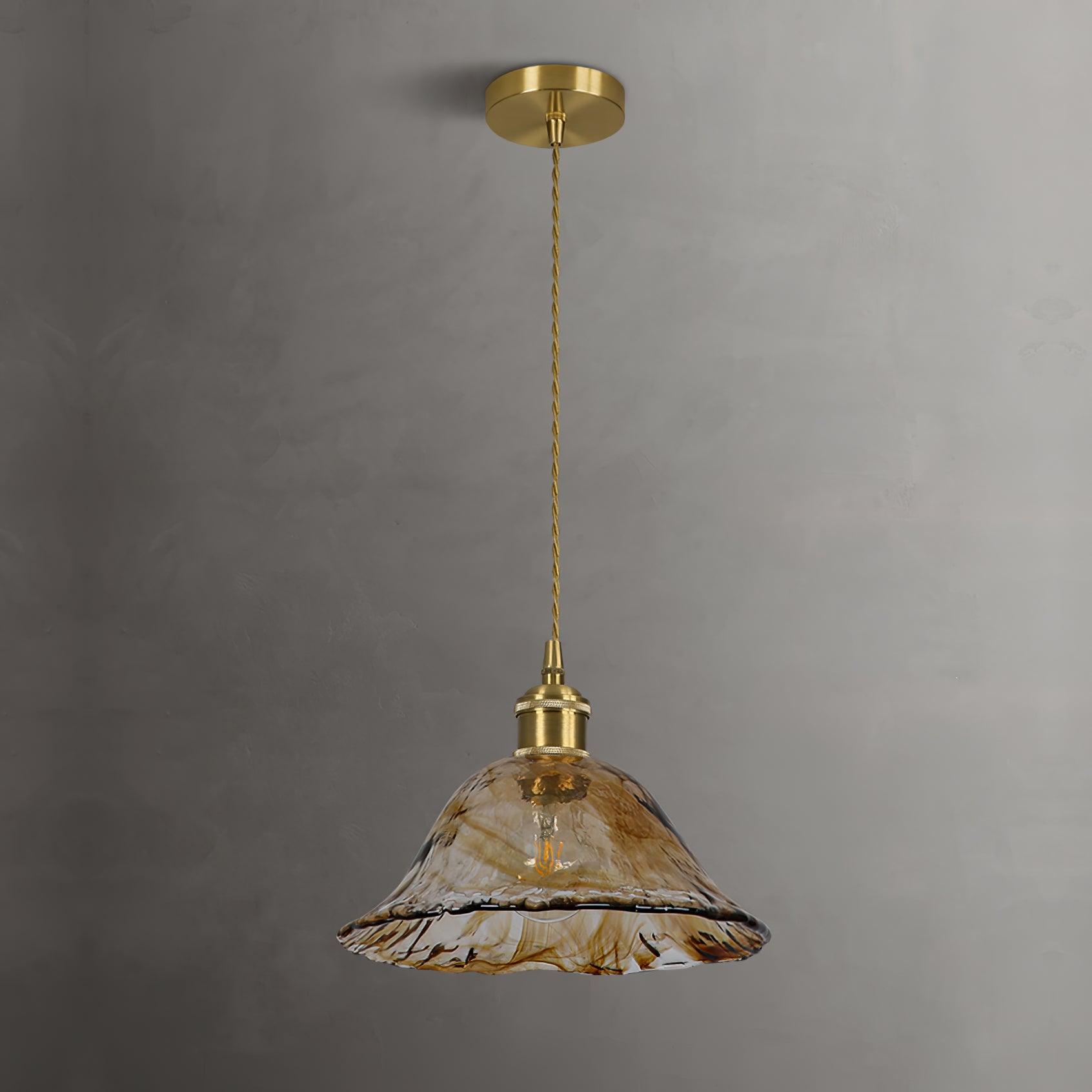 Vintage Brown Glass Pendant Light - Blowlighting