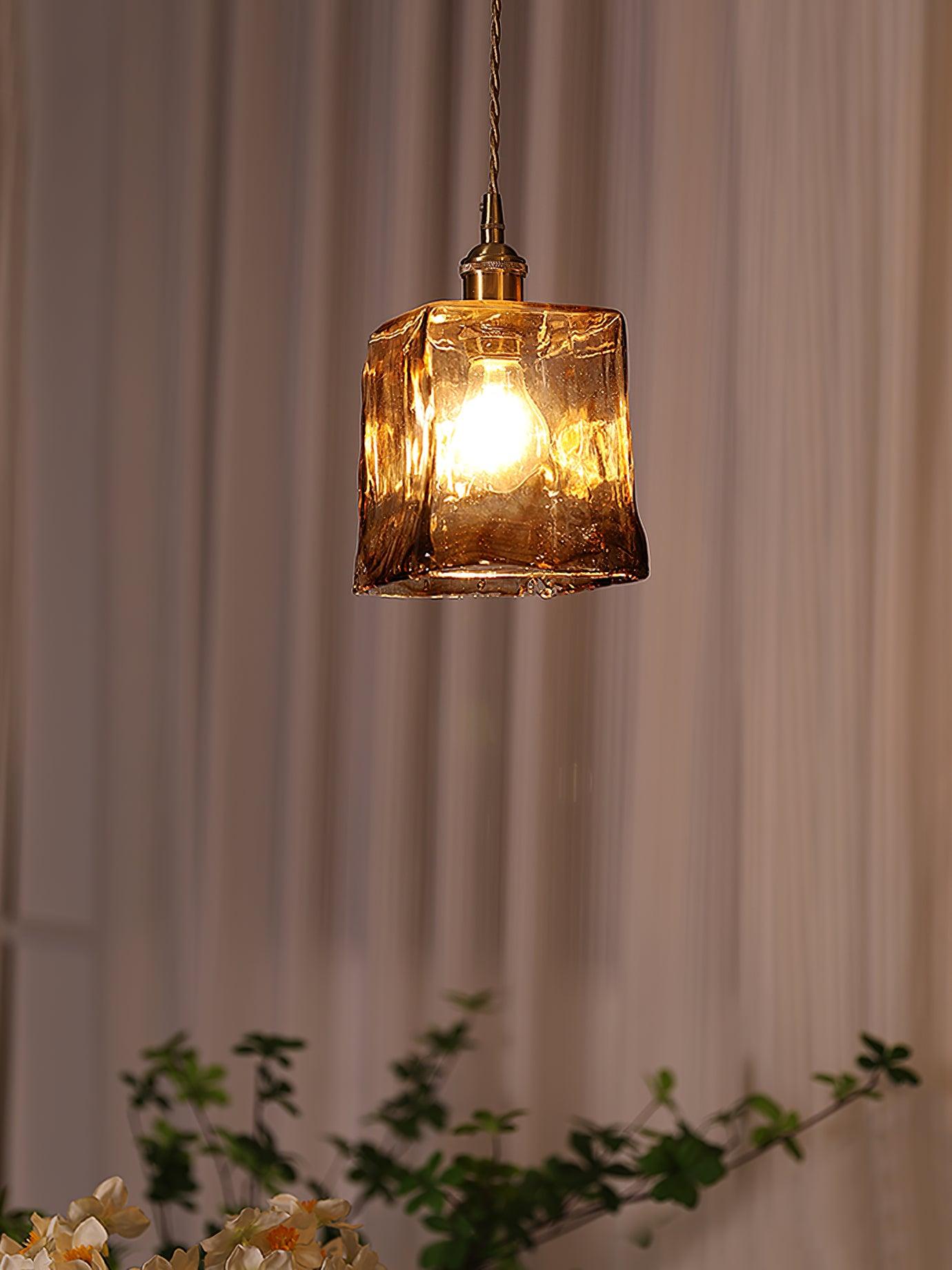 Vintage Brown Glass Pendant Light - Blowlighting