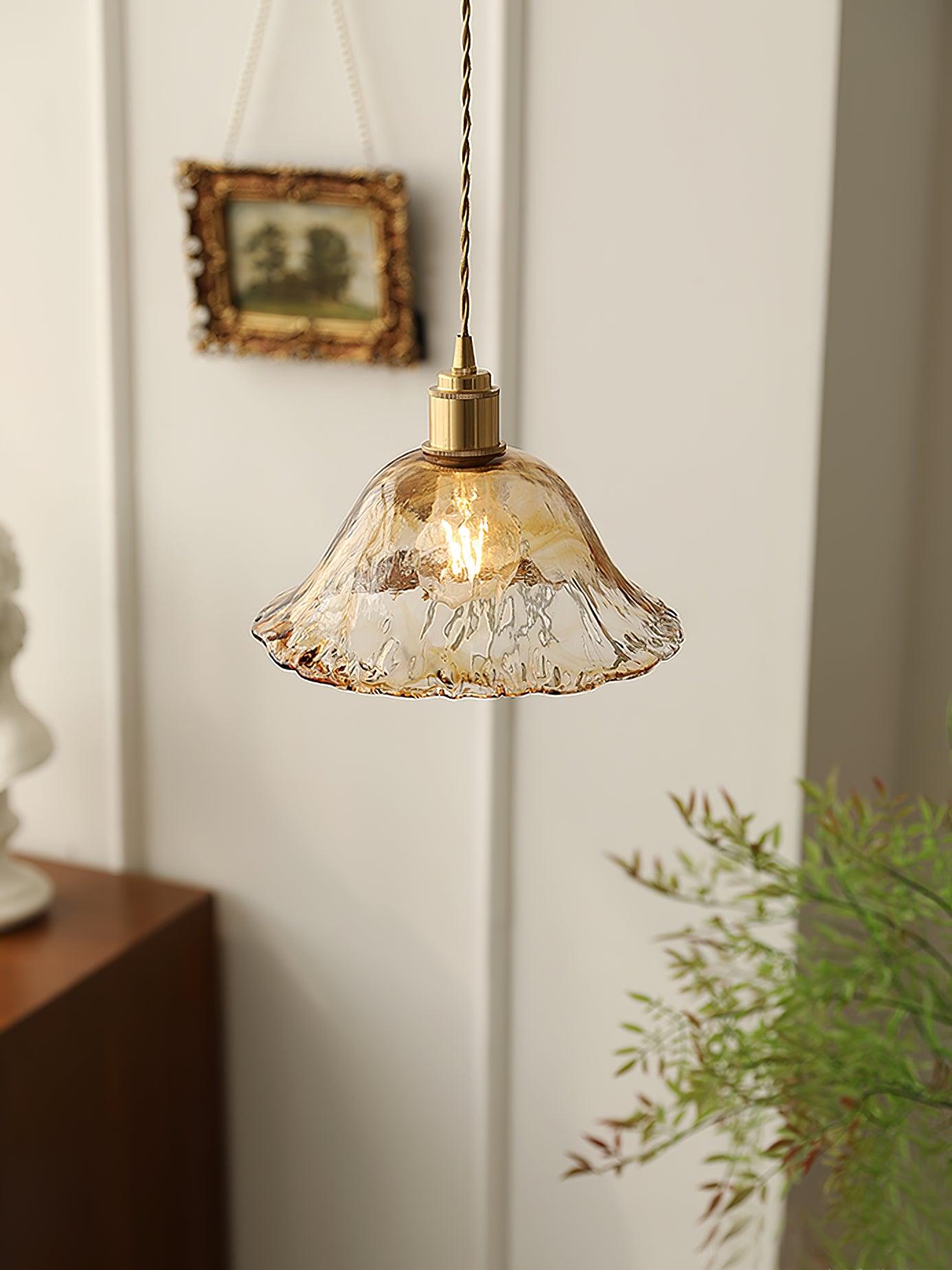 Vintage Brown Glass Pendant Light - Blowlighting