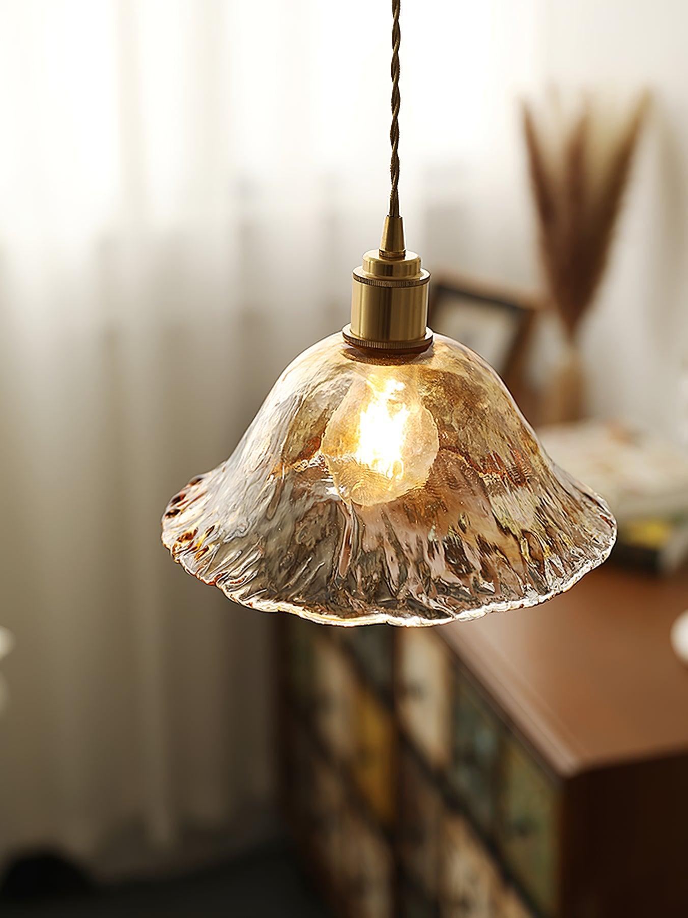 Vintage Brown Glass Pendant Light - Blowlighting