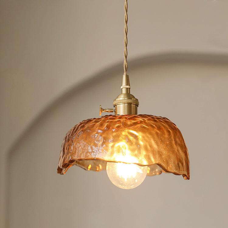 Vintage Brown Glass Pendant Light - Blowlighting