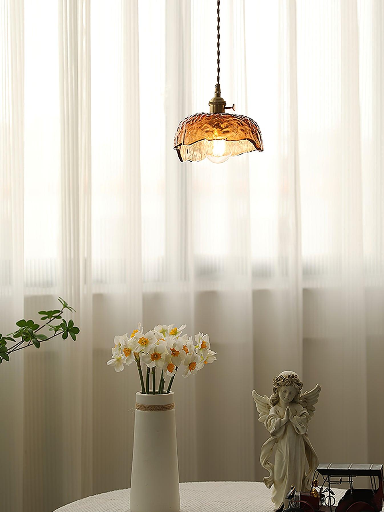 Vintage Brown Glass Pendant Light - Blowlighting