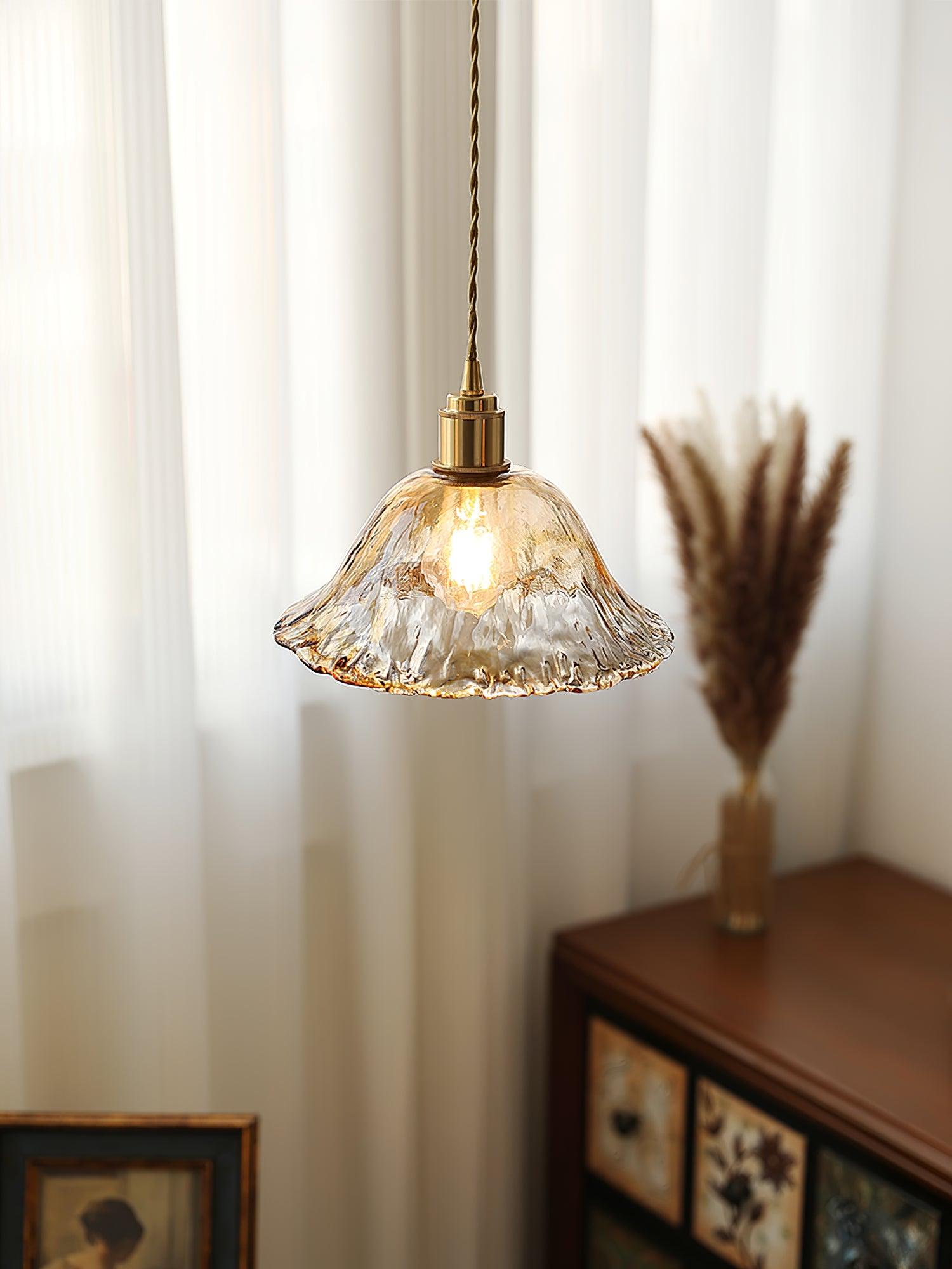 Vintage Brown Glass Pendant Light - Blowlighting