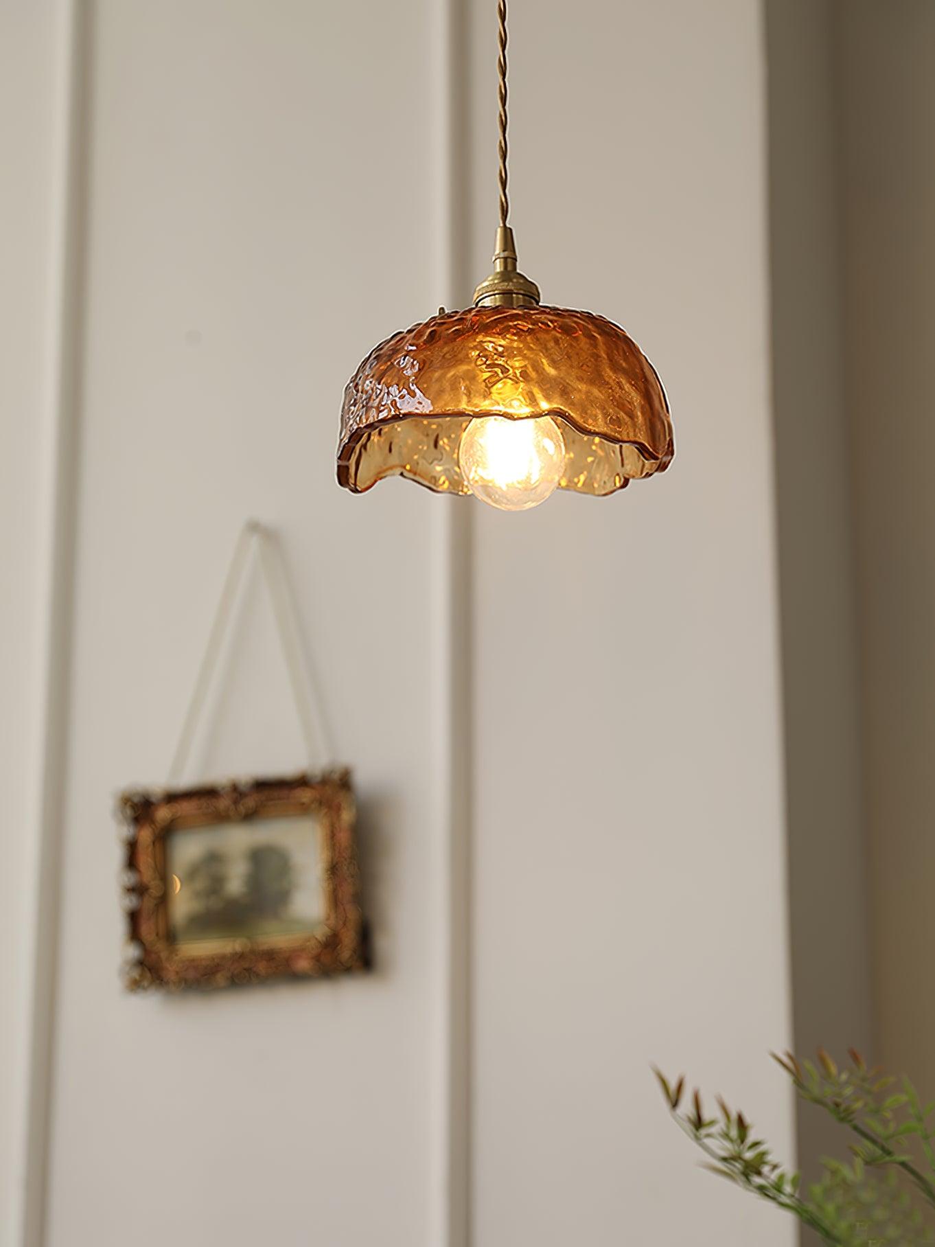 Vintage Brown Glass Pendant Light - Blowlighting