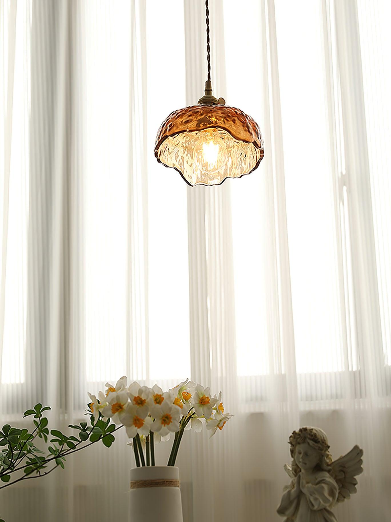 Vintage Brown Glass Pendant Light - Blowlighting
