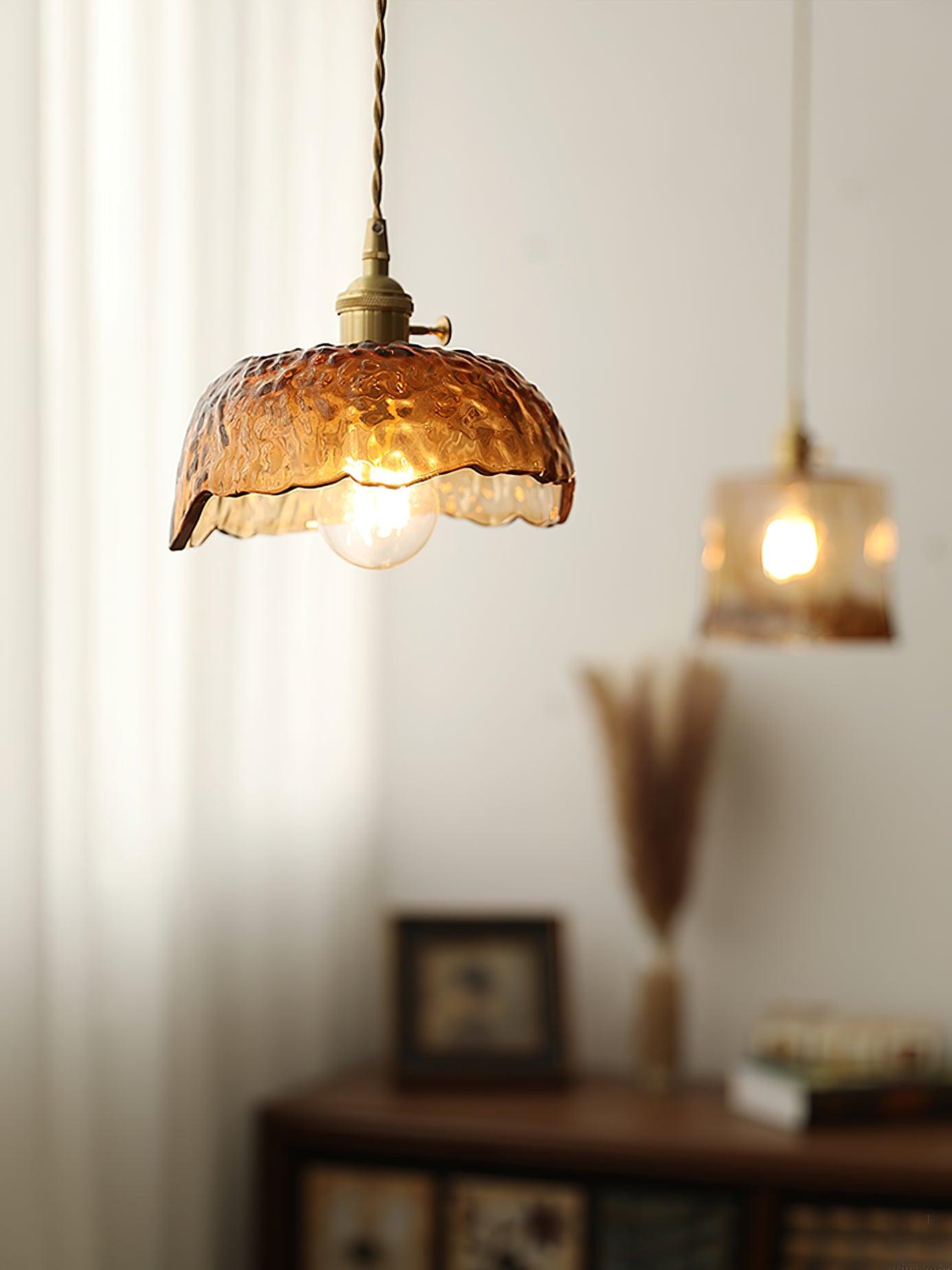 Vintage Brown Glass Pendant Light - Blowlighting
