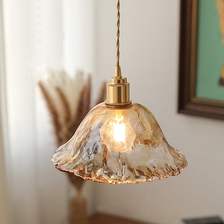 Vintage Brown Glass Pendant Light - Blowlighting