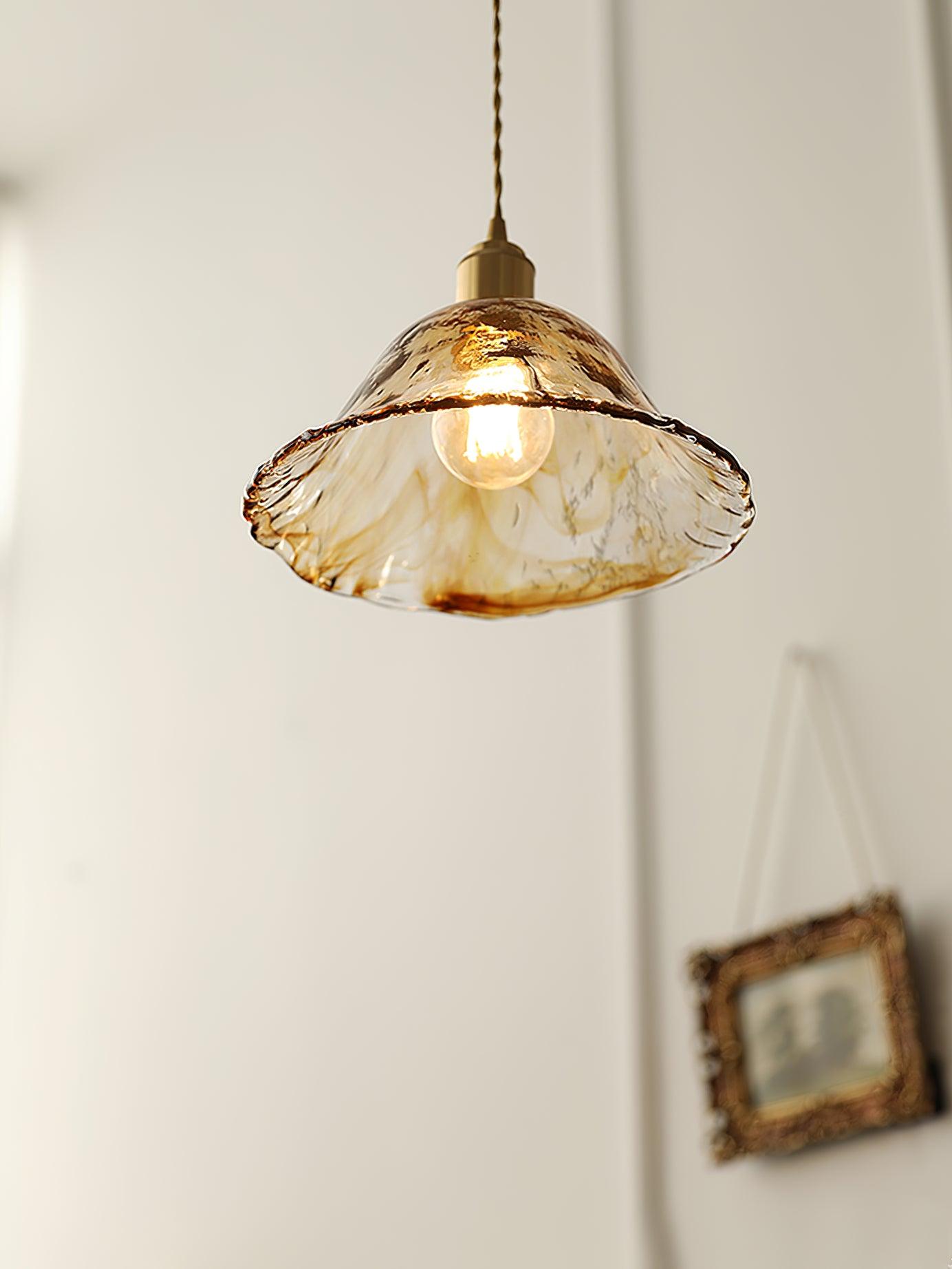 Vintage Brown Glass Pendant Light - Blowlighting
