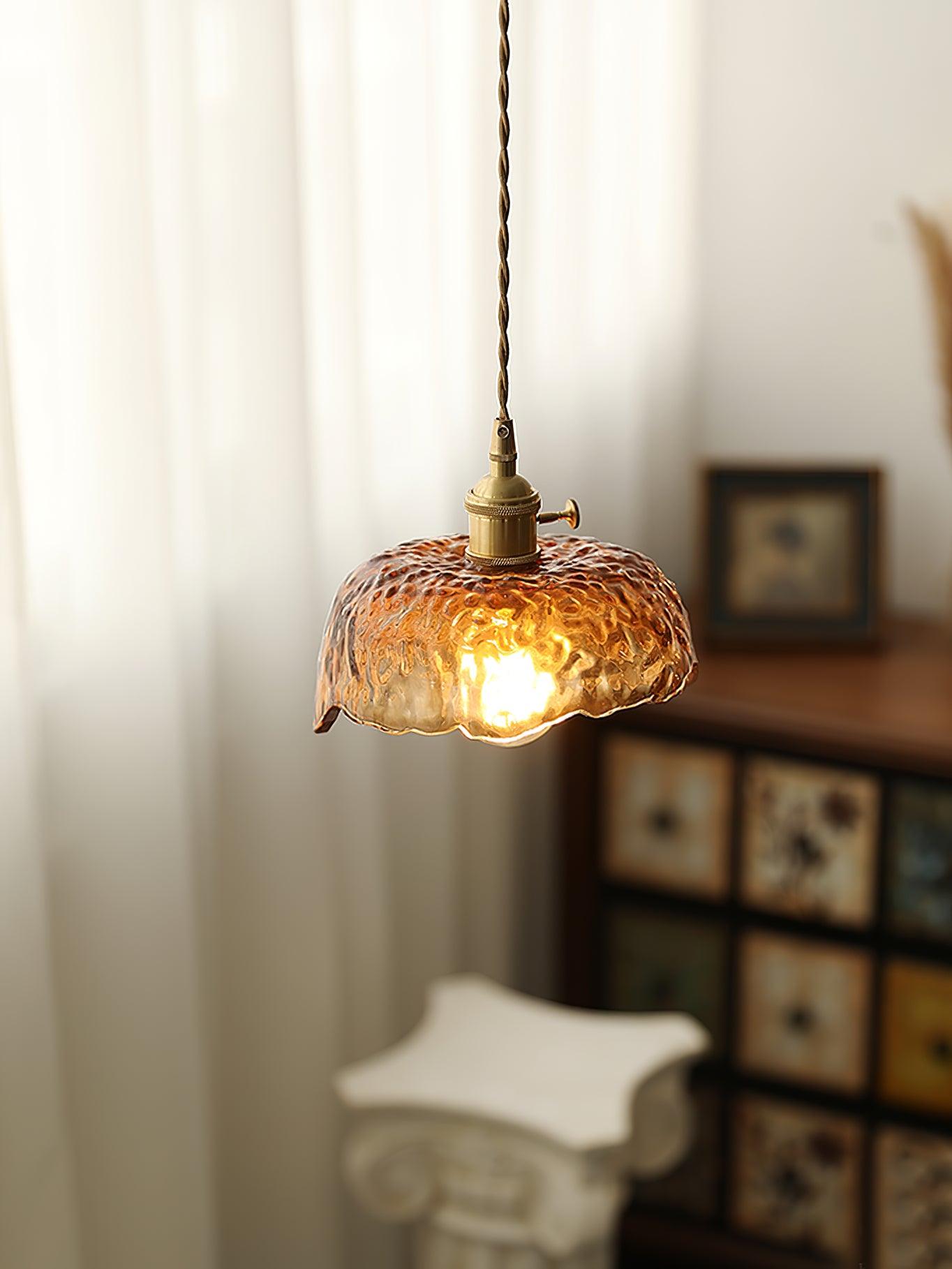 Vintage Brown Glass Pendant Light - Blowlighting