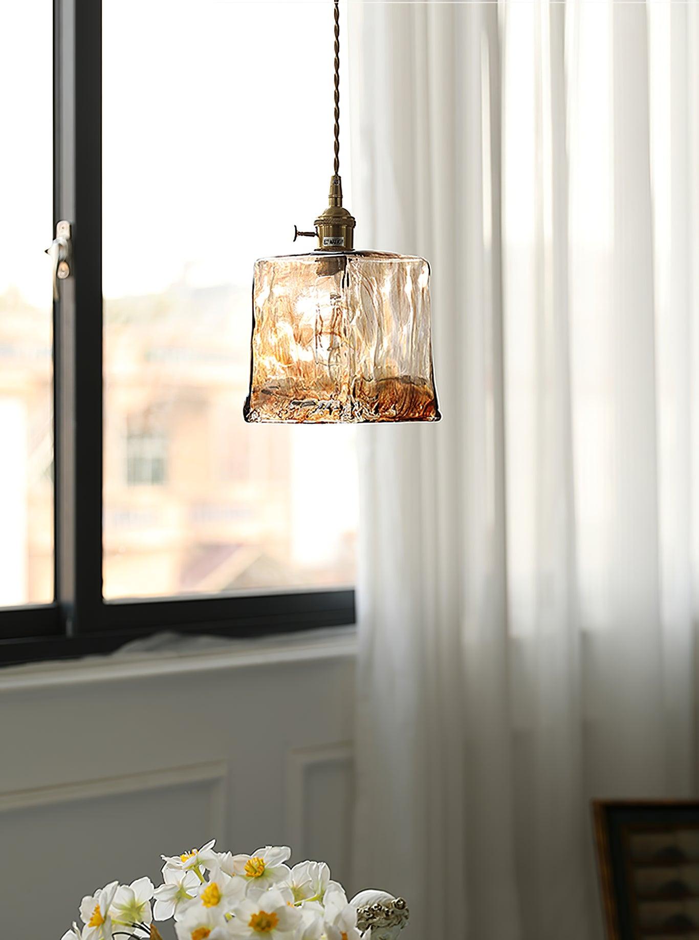 Vintage Brown Glass Pendant Light - Blowlighting