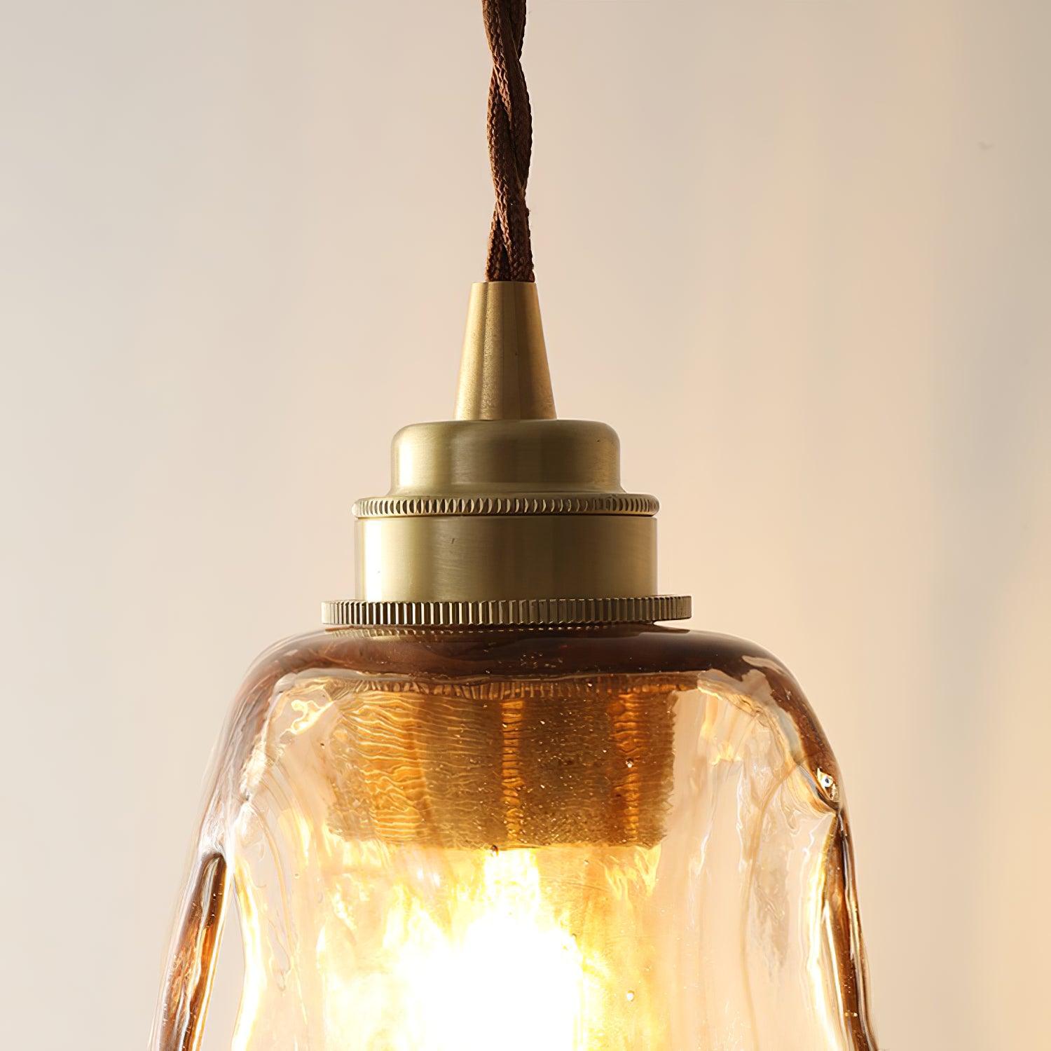 Vintage Brown Glass Pendant Light - Blowlighting