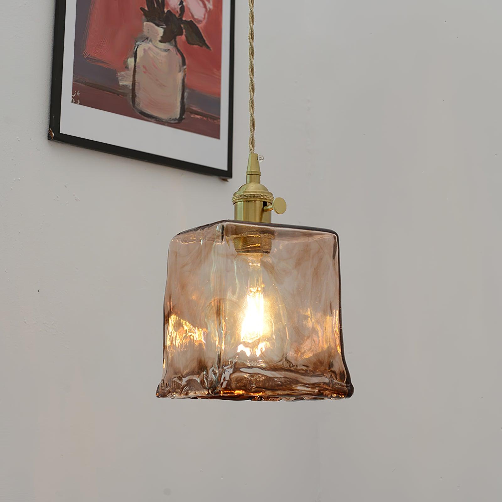 Vintage Brown Glass Pendant Light - Blowlighting