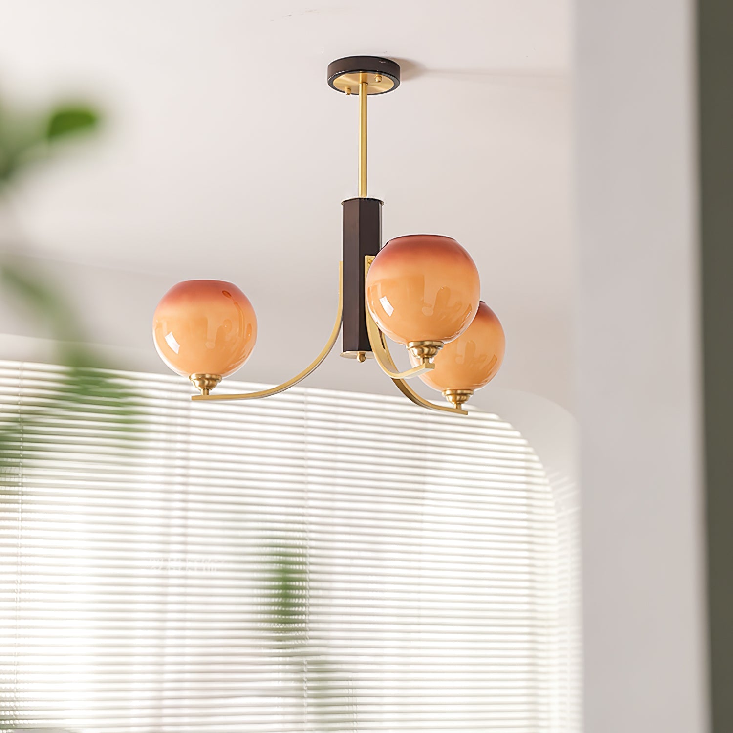 Aurora Chandelier Vintage Caramel Globe - Blowlighting
