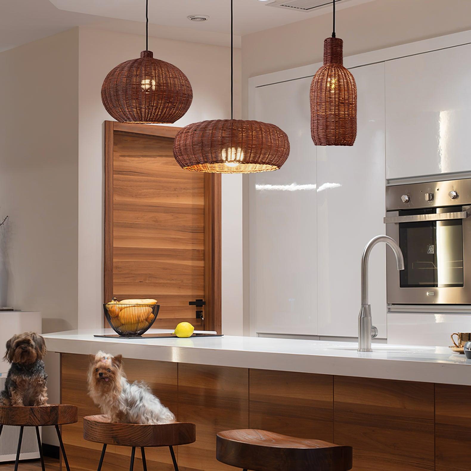Vintage Rattan Pendant Lamp - Blowlighting