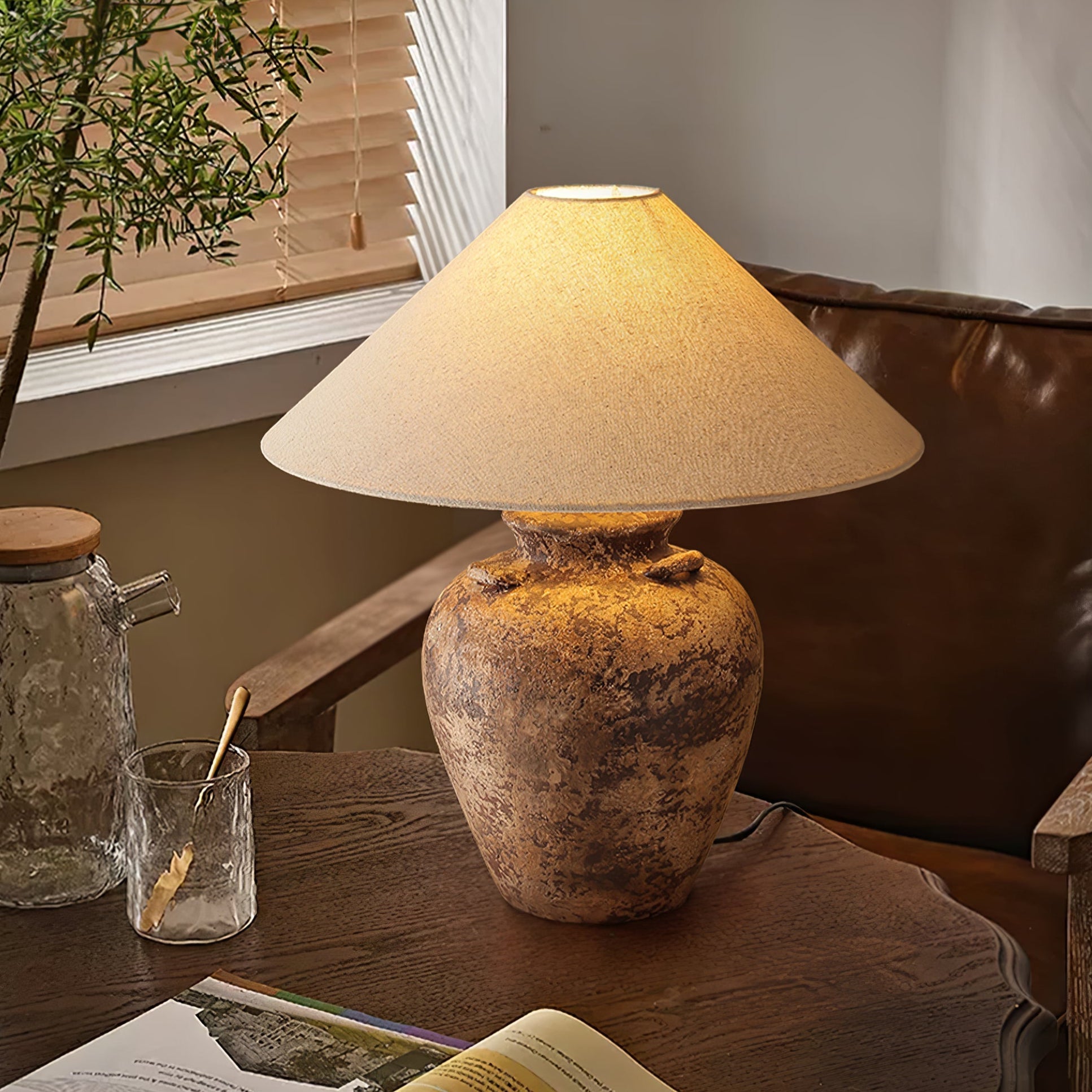 Vintage Terracotta Vase Table Lamp - Blowlighting