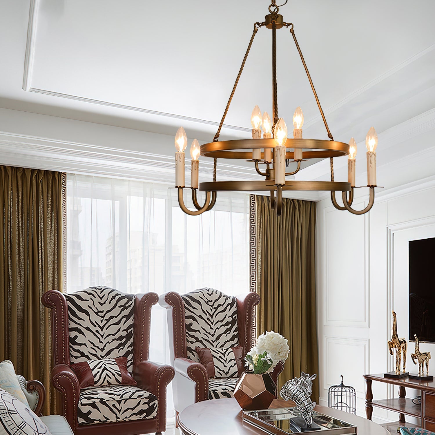 Vintara Brass Candle Chandelier - Blowlighting