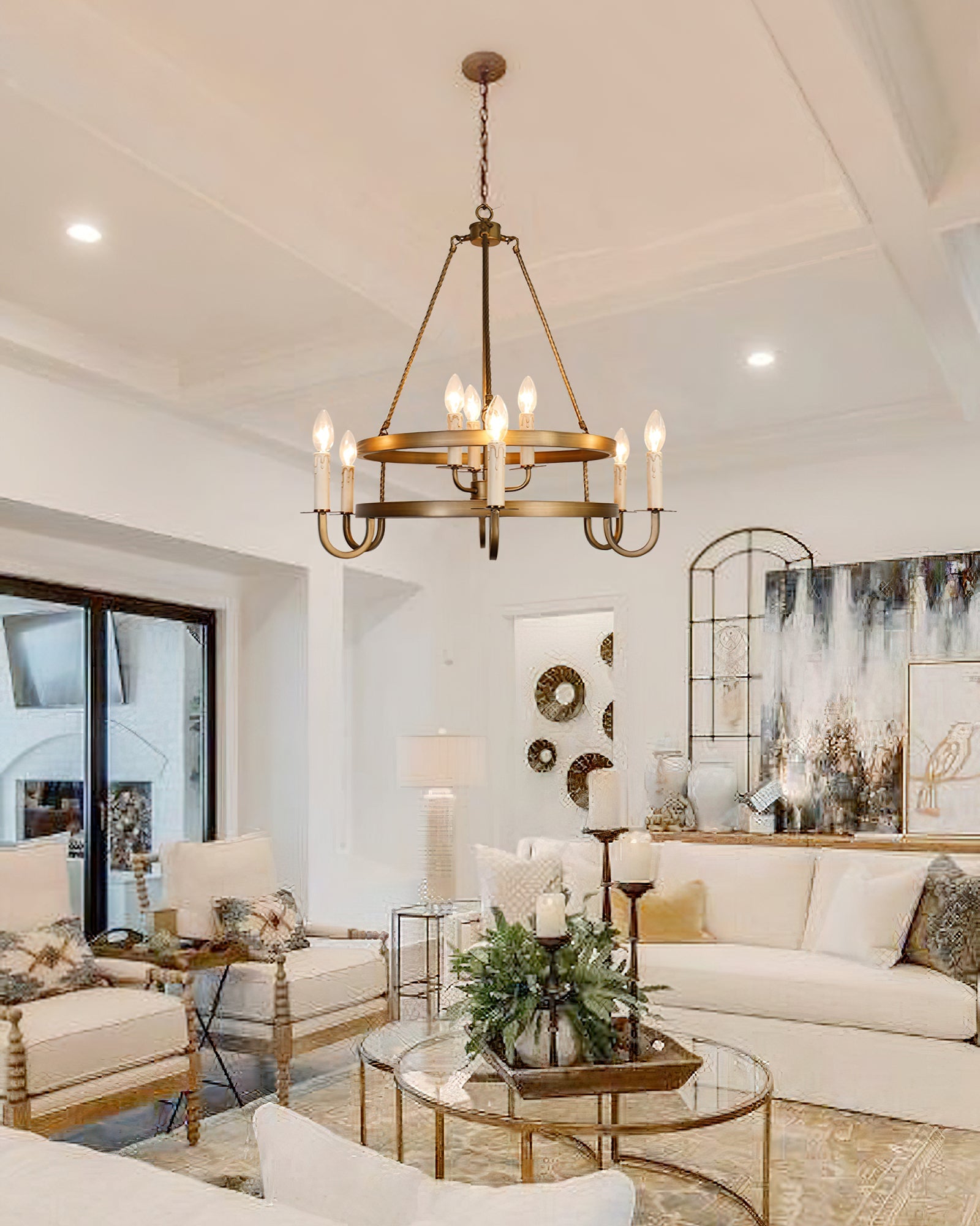 Vintara Brass Candle Chandelier - Blowlighting