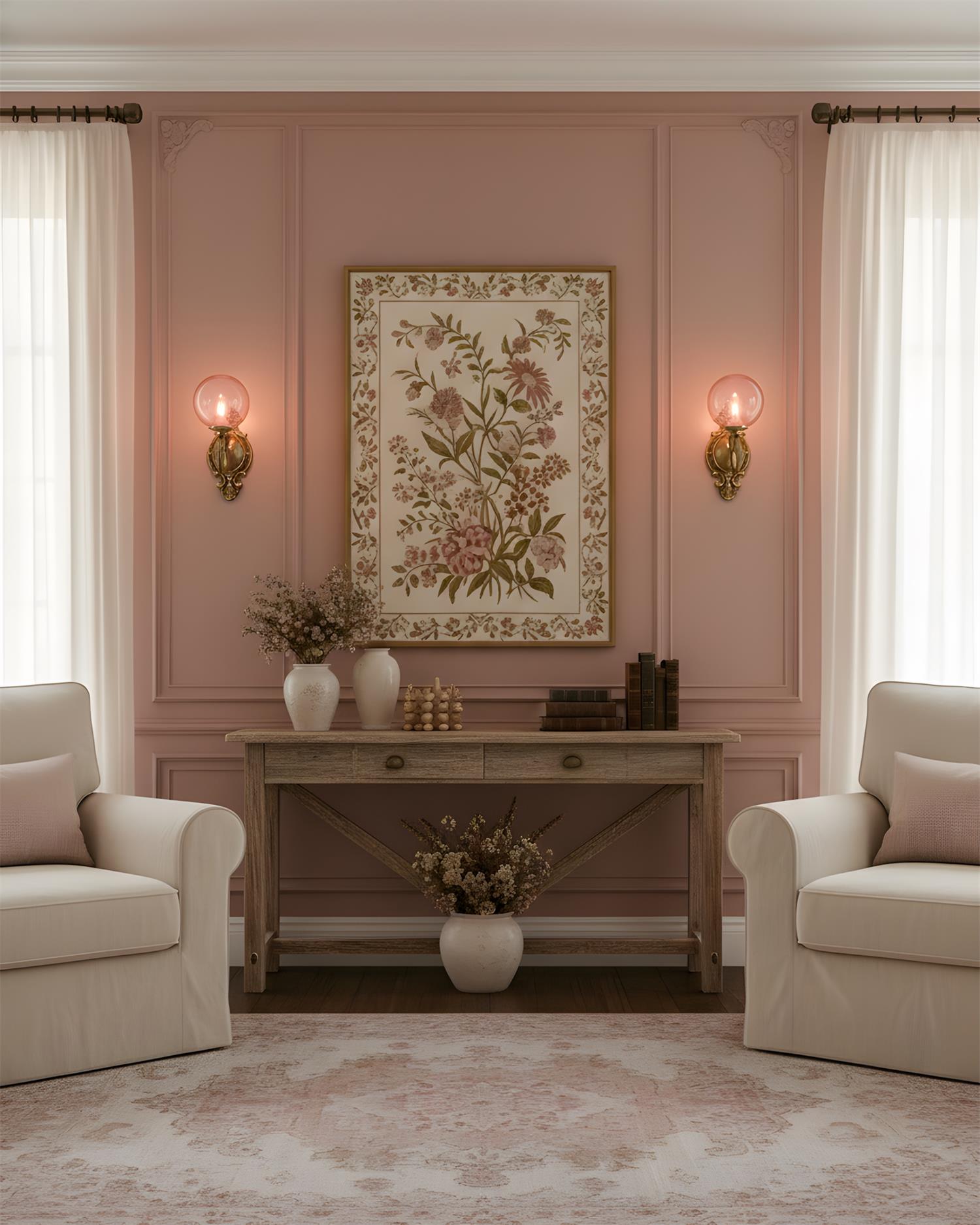 Tarose Vintage Brass Glass Wall Lamp