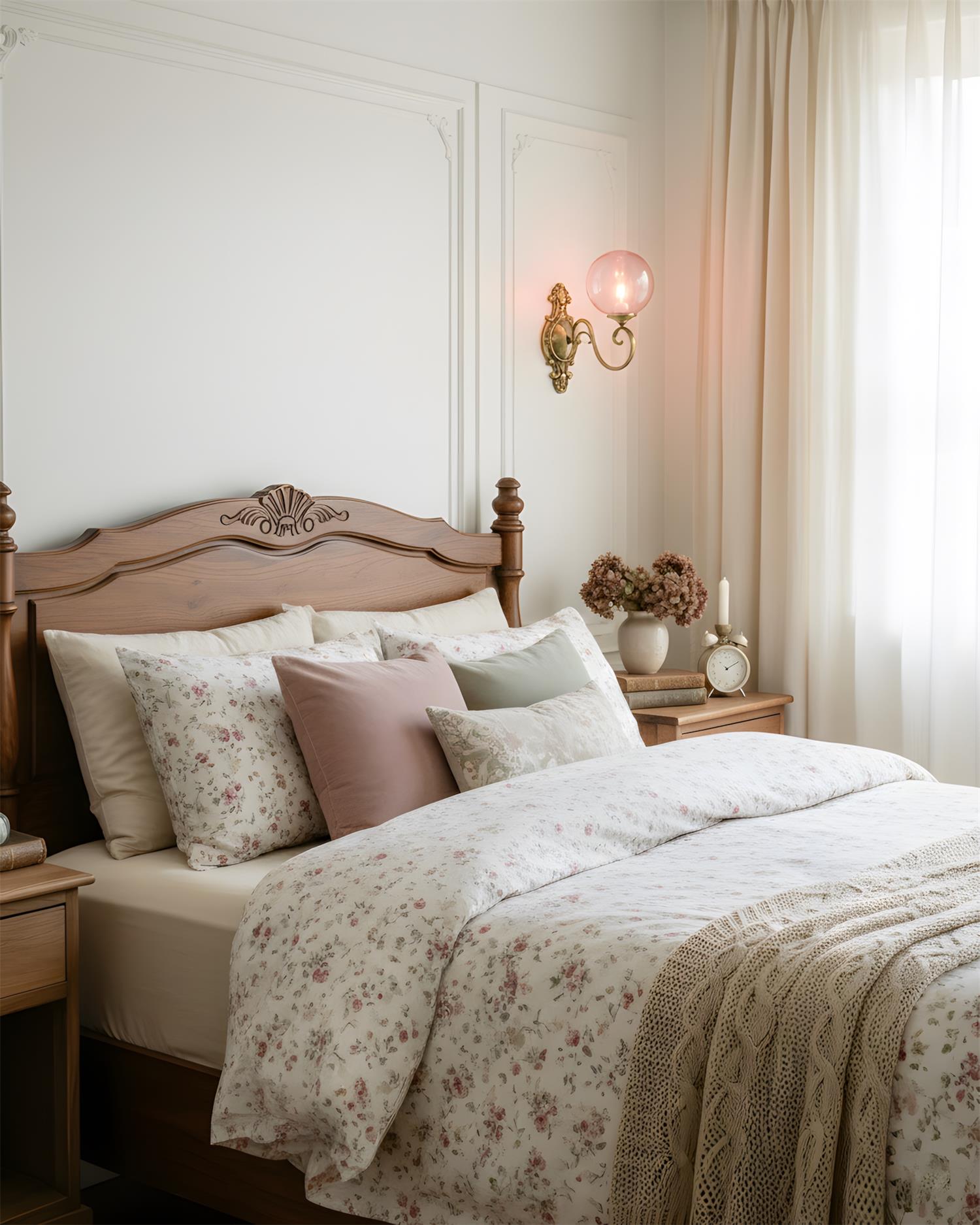 Tarose Vintage Brass Glass Wall Lamp