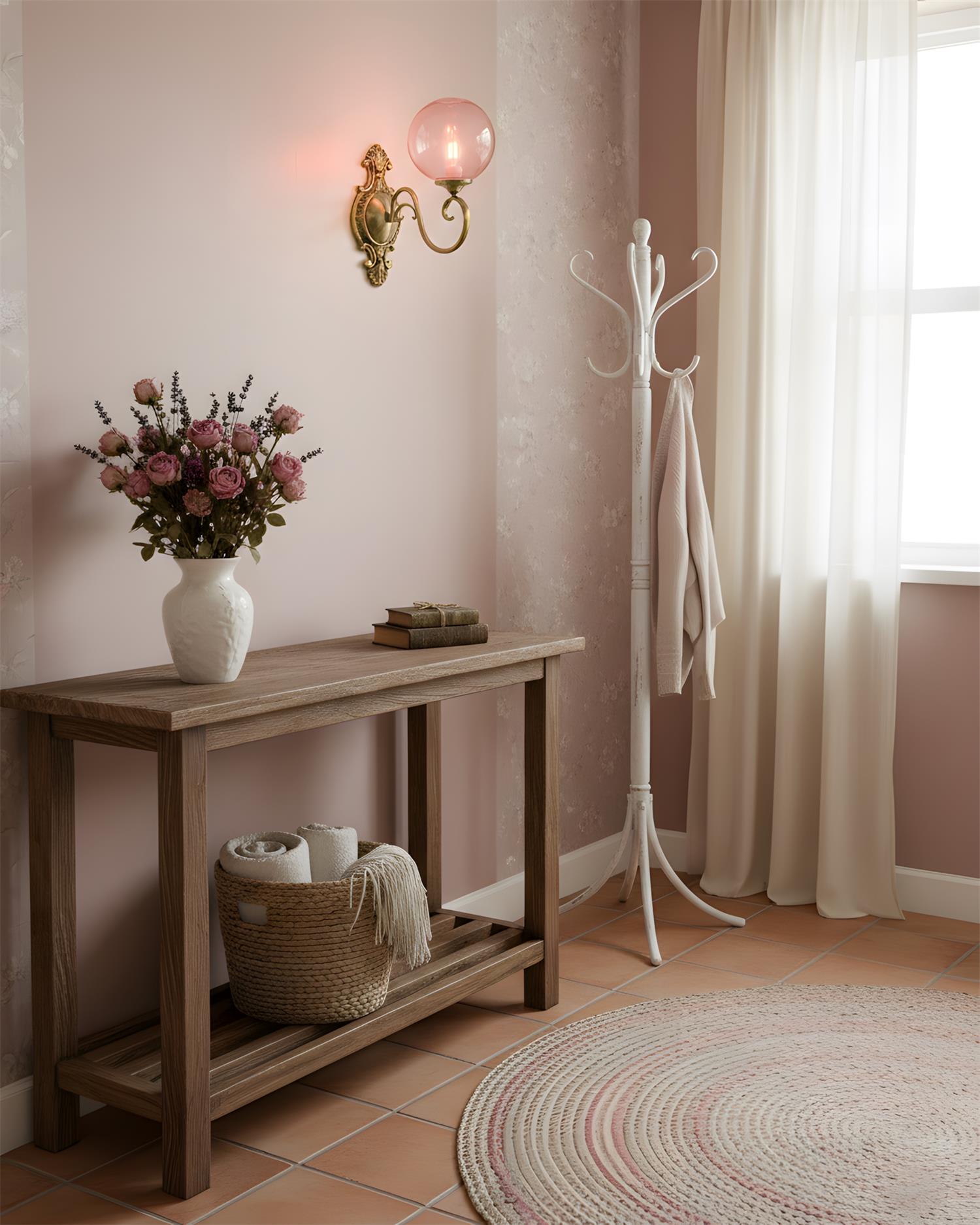 Tarose Vintage Brass Glass Wall Lamp