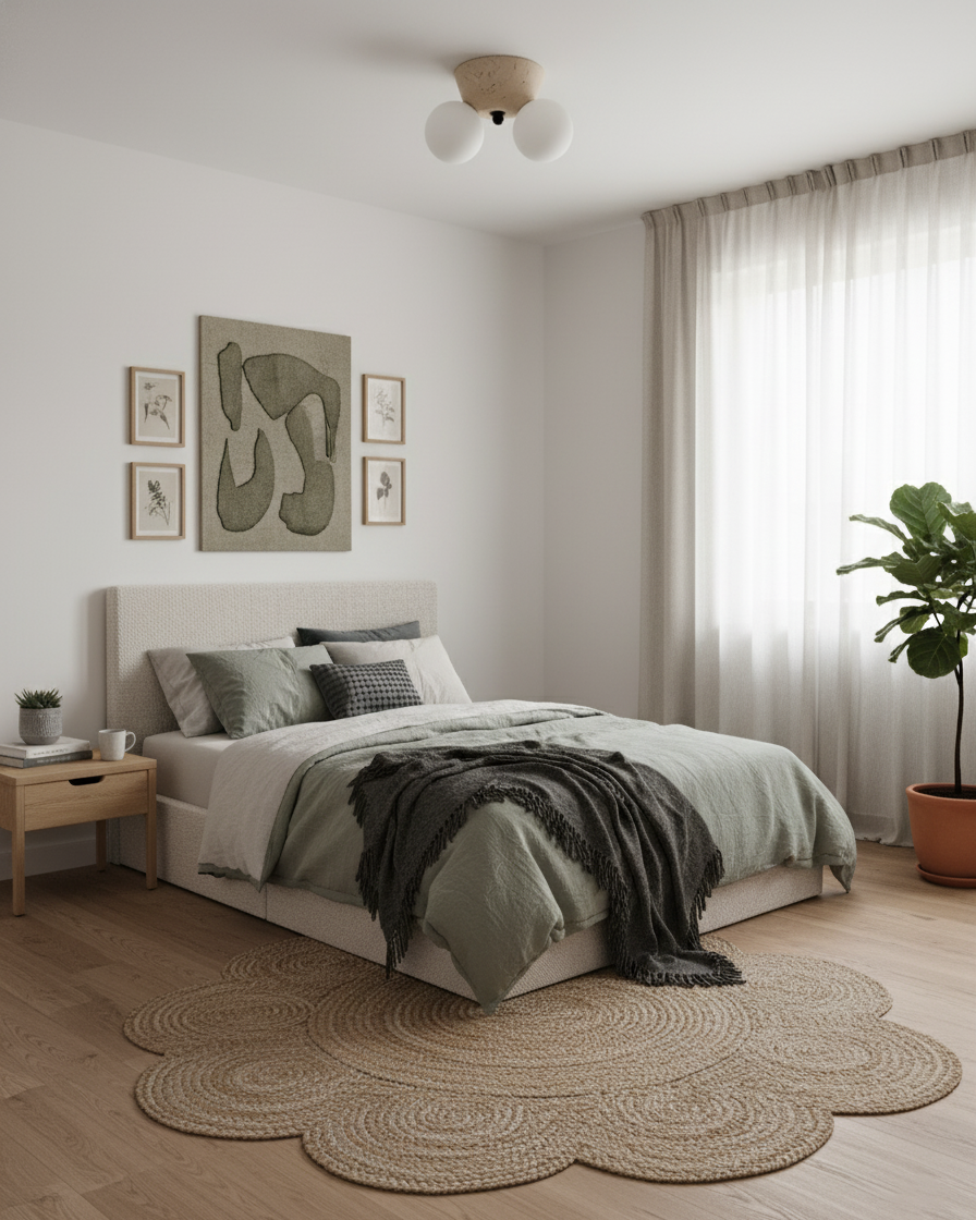 Viora Minimalist Travertine Ceiling Light