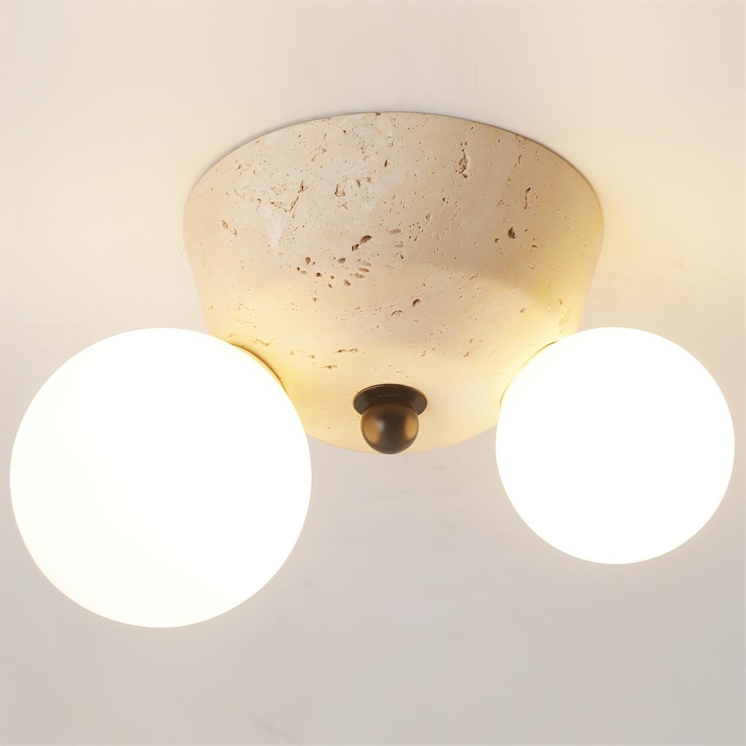 Viora Minimalist Travertine Ceiling Light