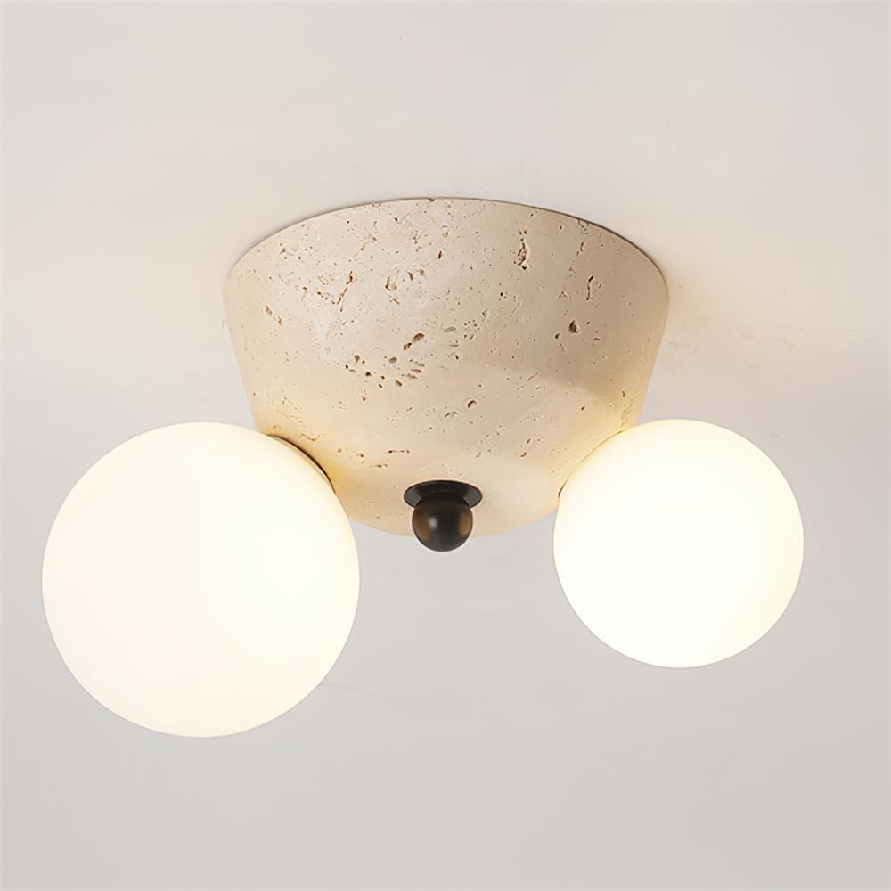 Viora Minimalist Travertine Ceiling Light