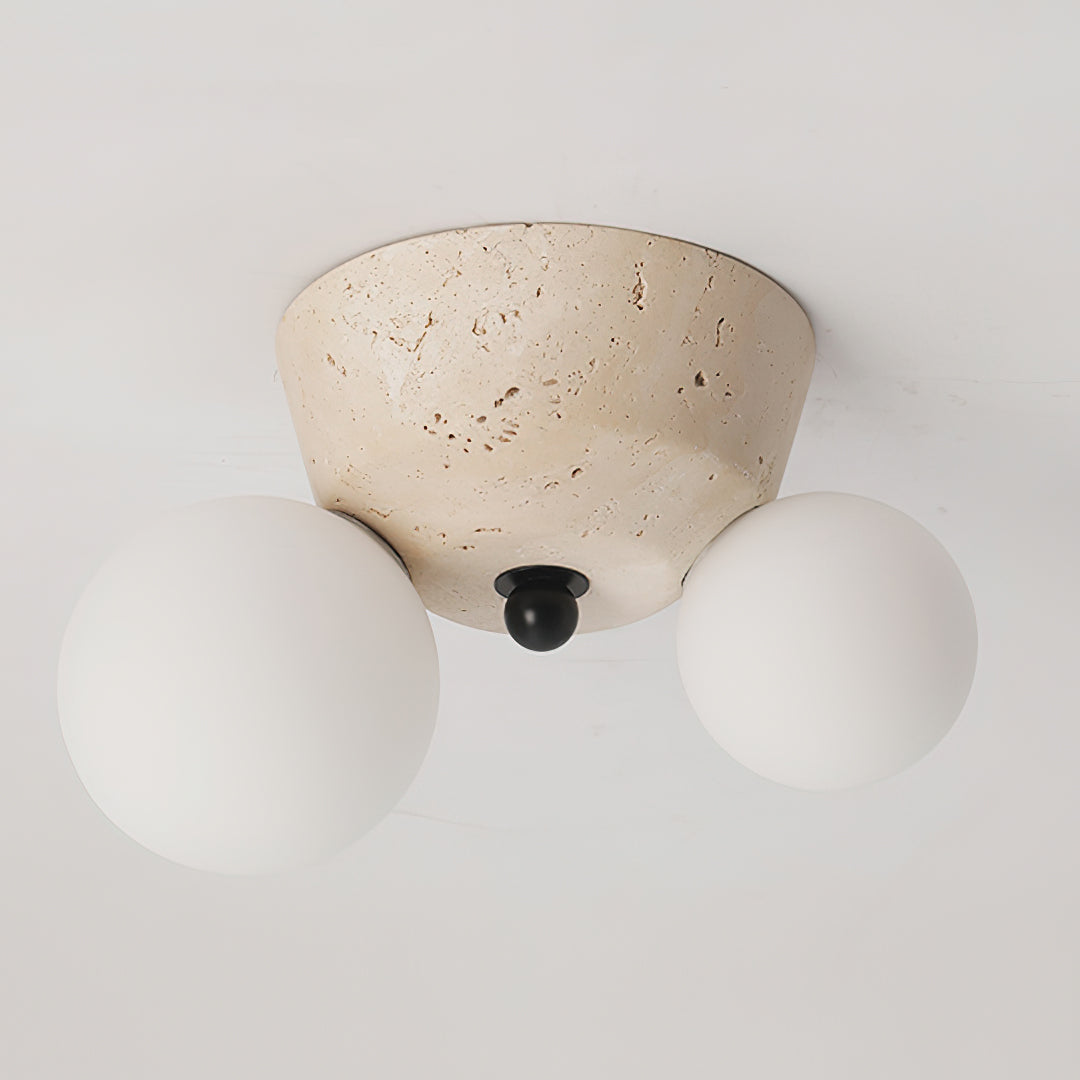 Viora Minimalist Travertine Ceiling Light