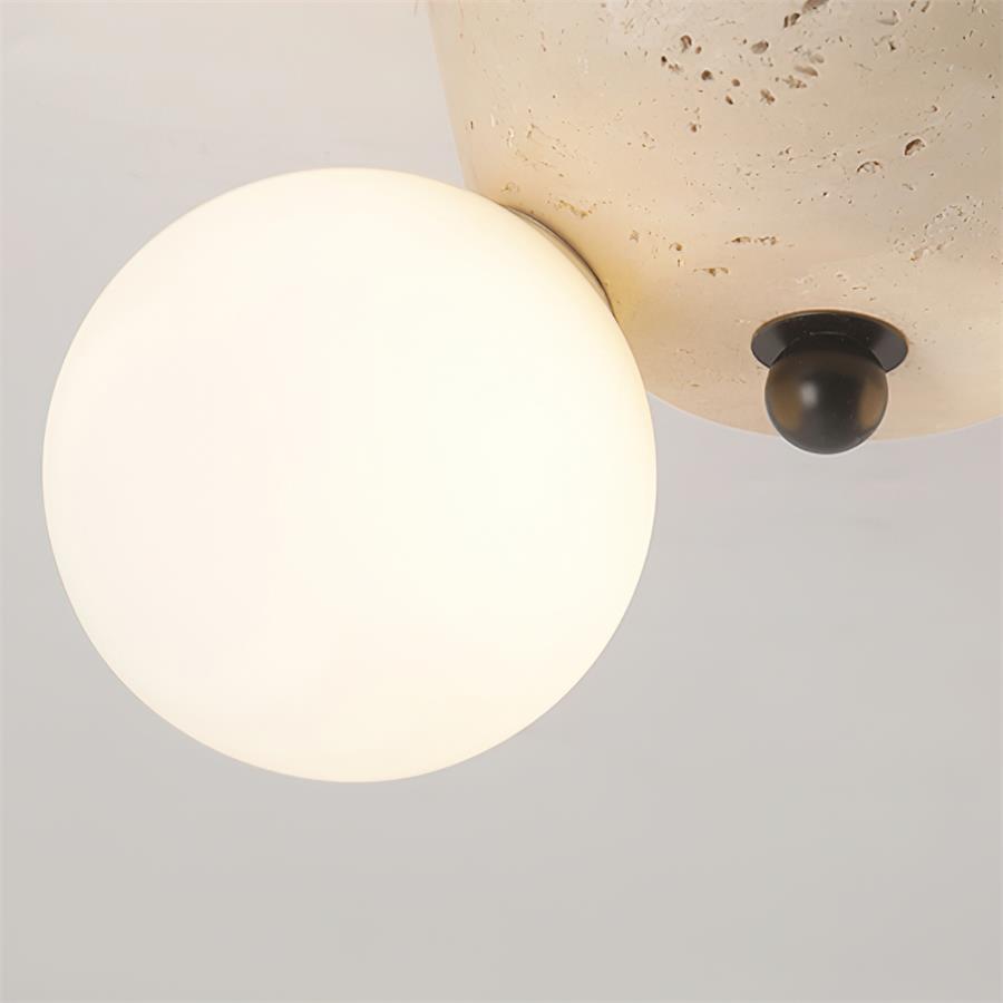 Viora Minimalist Travertine Ceiling Light