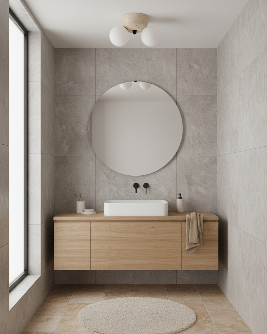 Viora Minimalist Travertine Ceiling Light