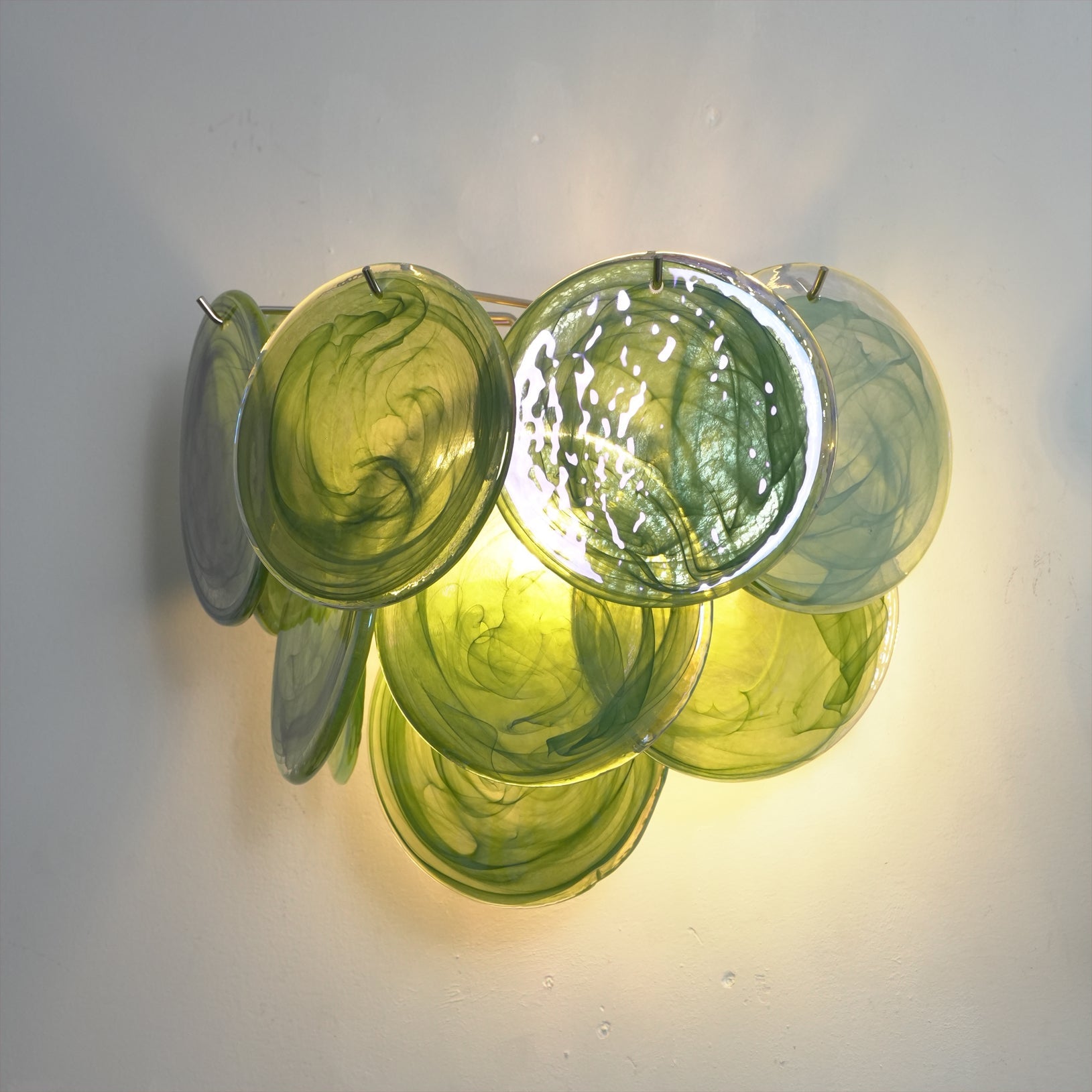 Vistosi Art Deco Glass Disc Wall Lamp