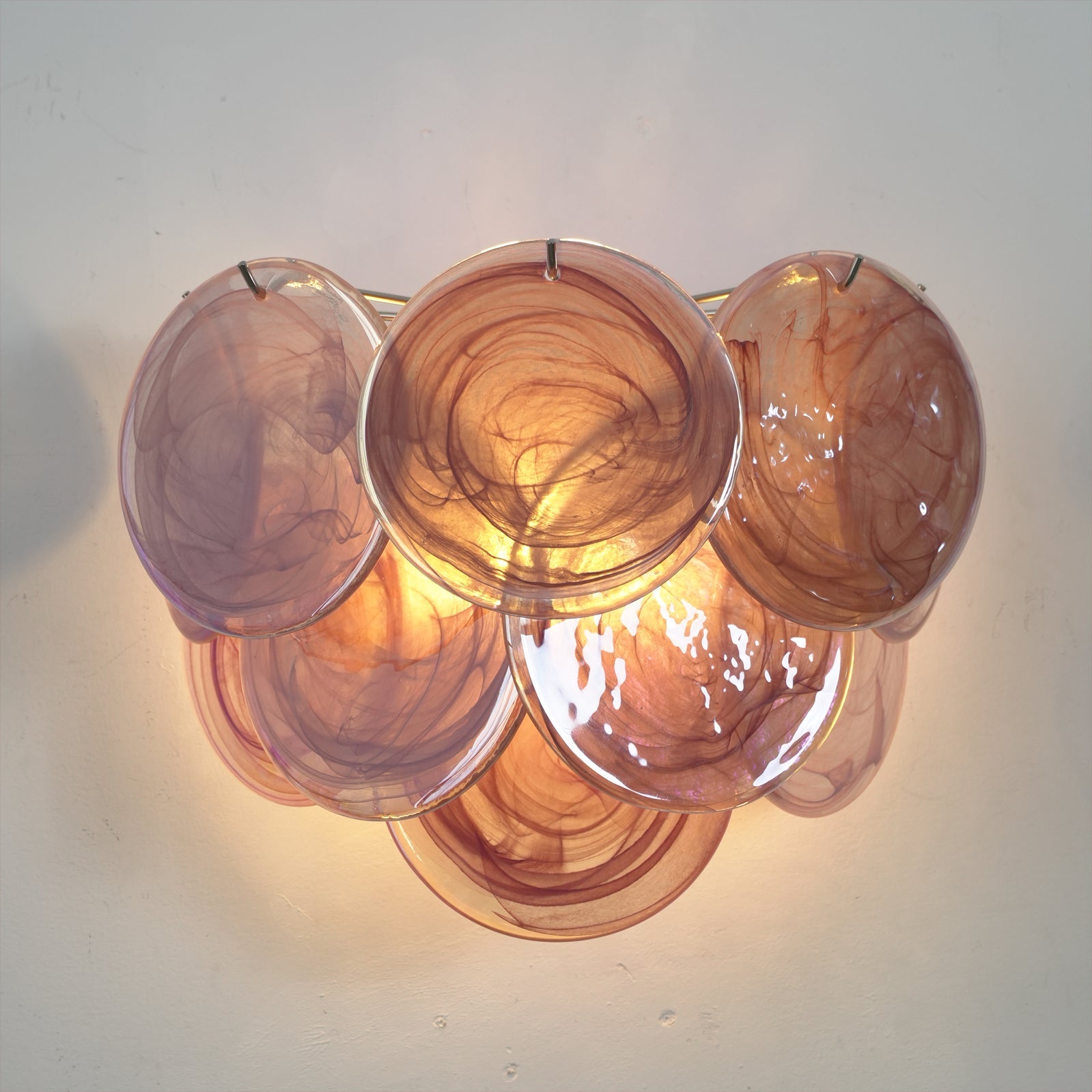 Vistosi Art Deco Glass Disc Wall Lamp
