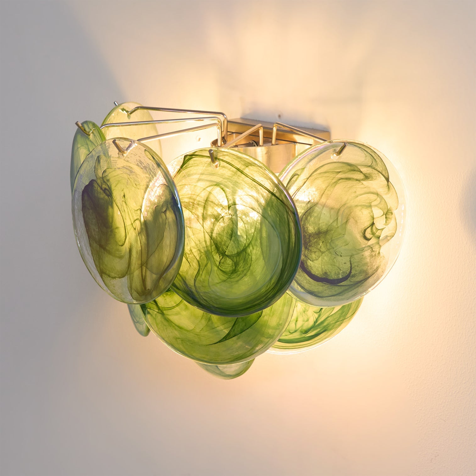 Vistosi Art Deco Glass Disc Wall Lamp