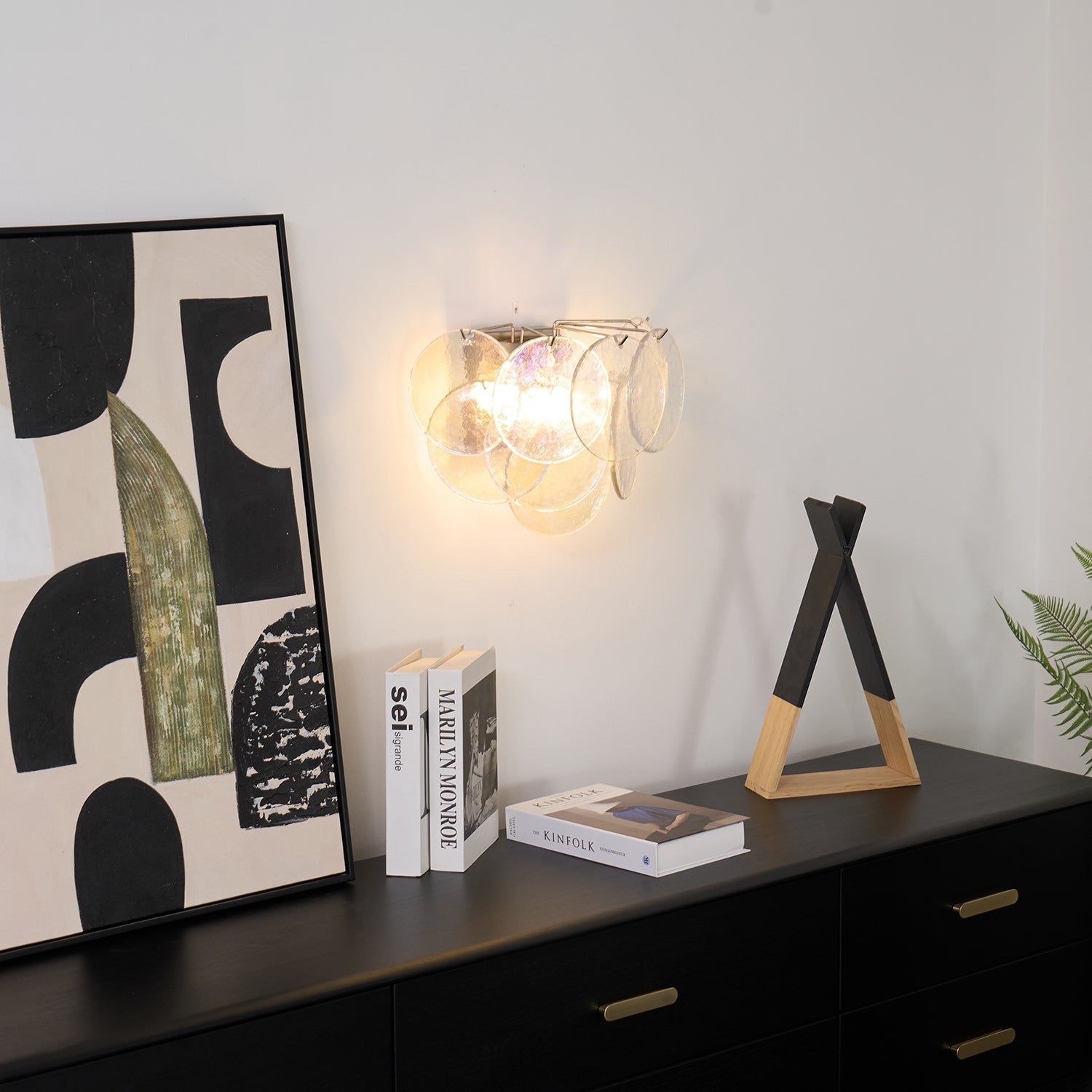 Vistosi Art Deco Glass Disc Wall Lamp