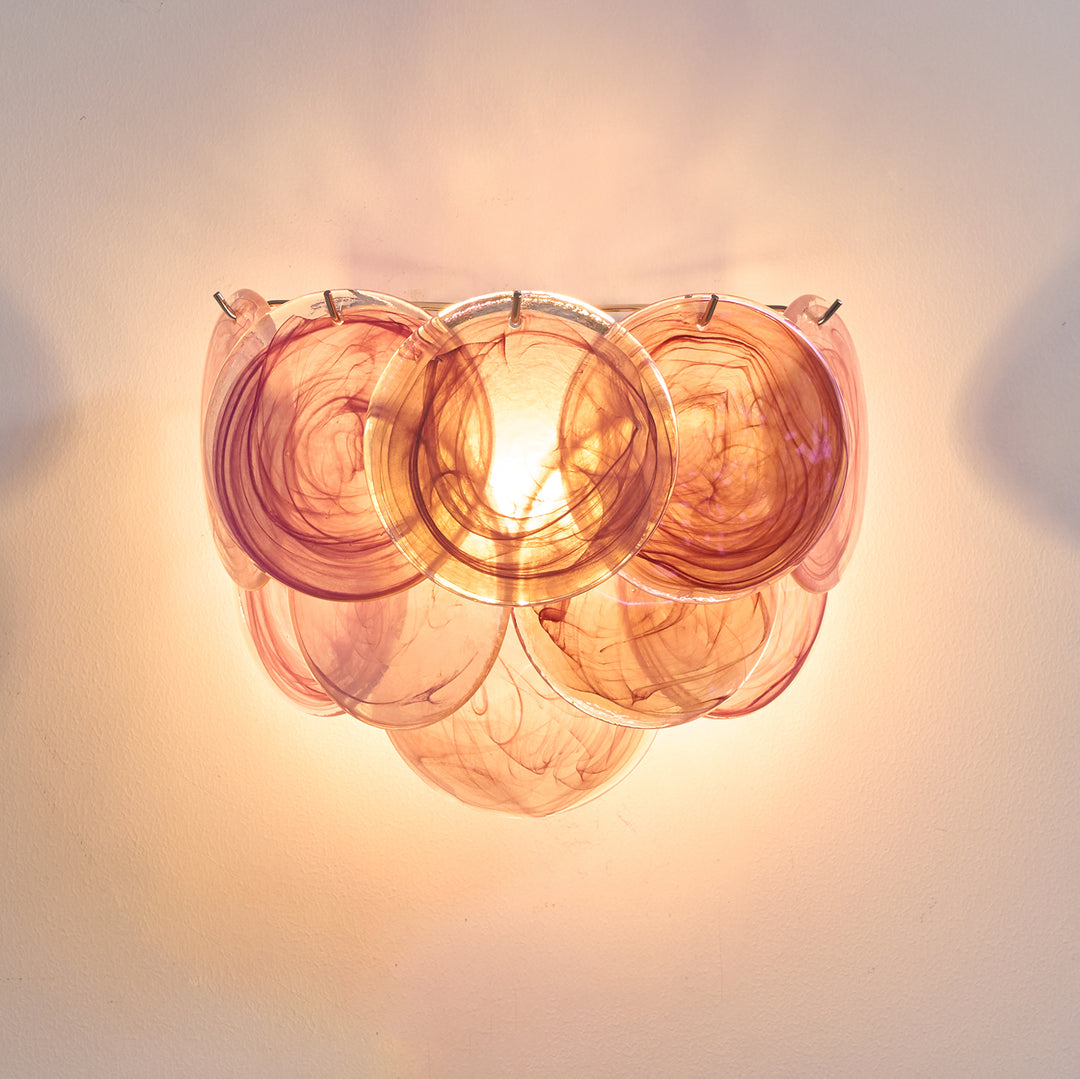 Vistosi Art Deco Glass Disc Wall Lamp