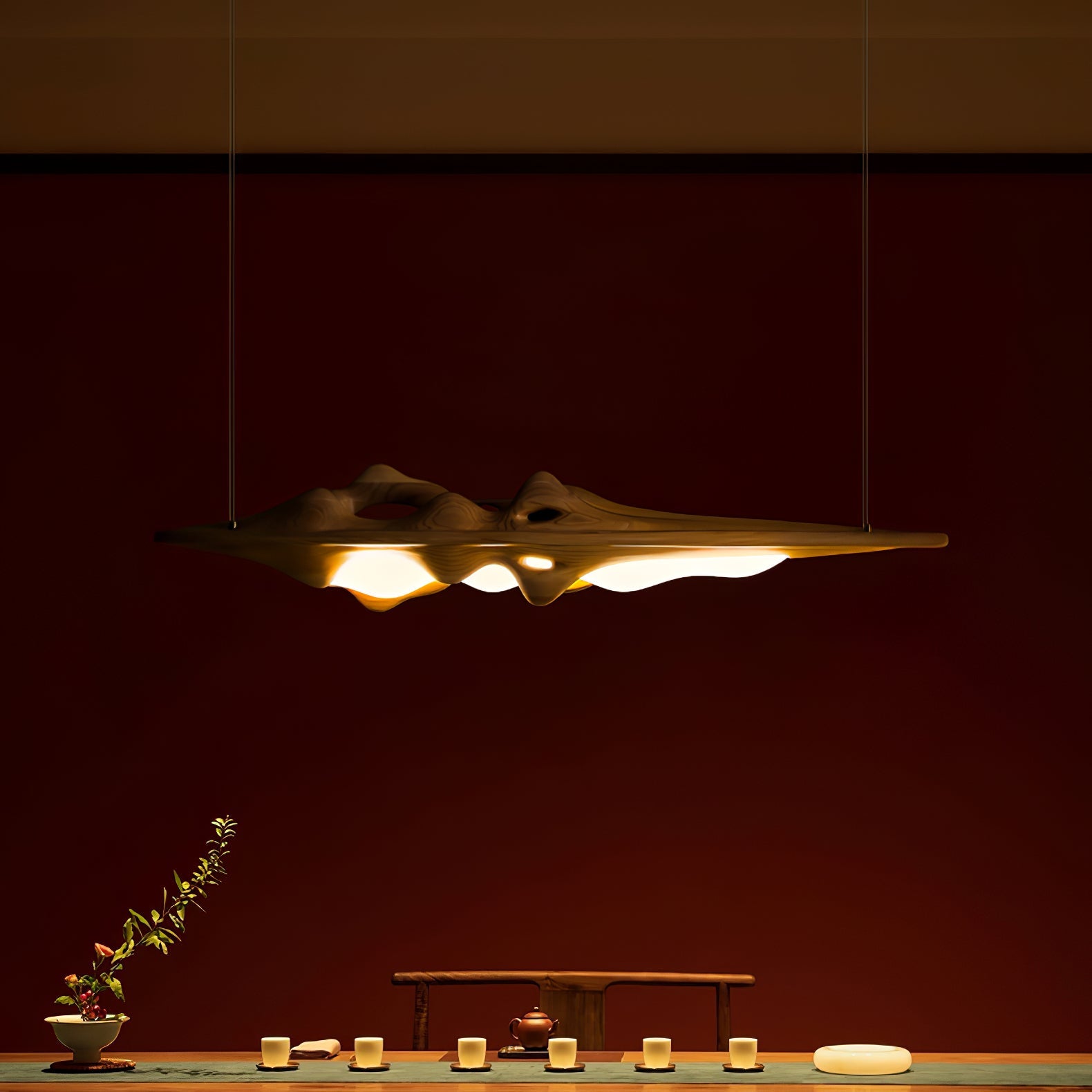 Ulsorira Topographic Wood Pendant Light - Blowlighting