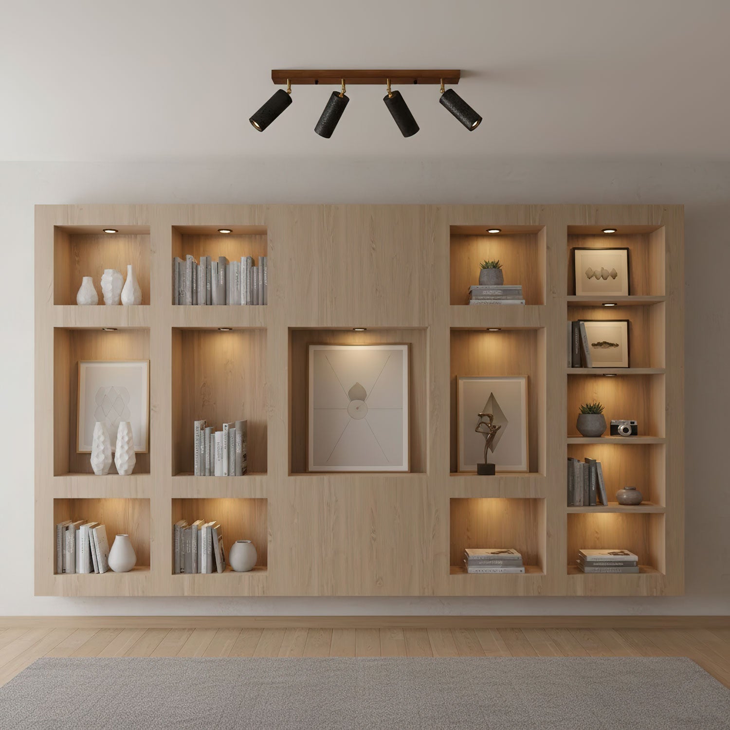 Volcanic Wood Trio Ceiling Spot - Vakkerlight