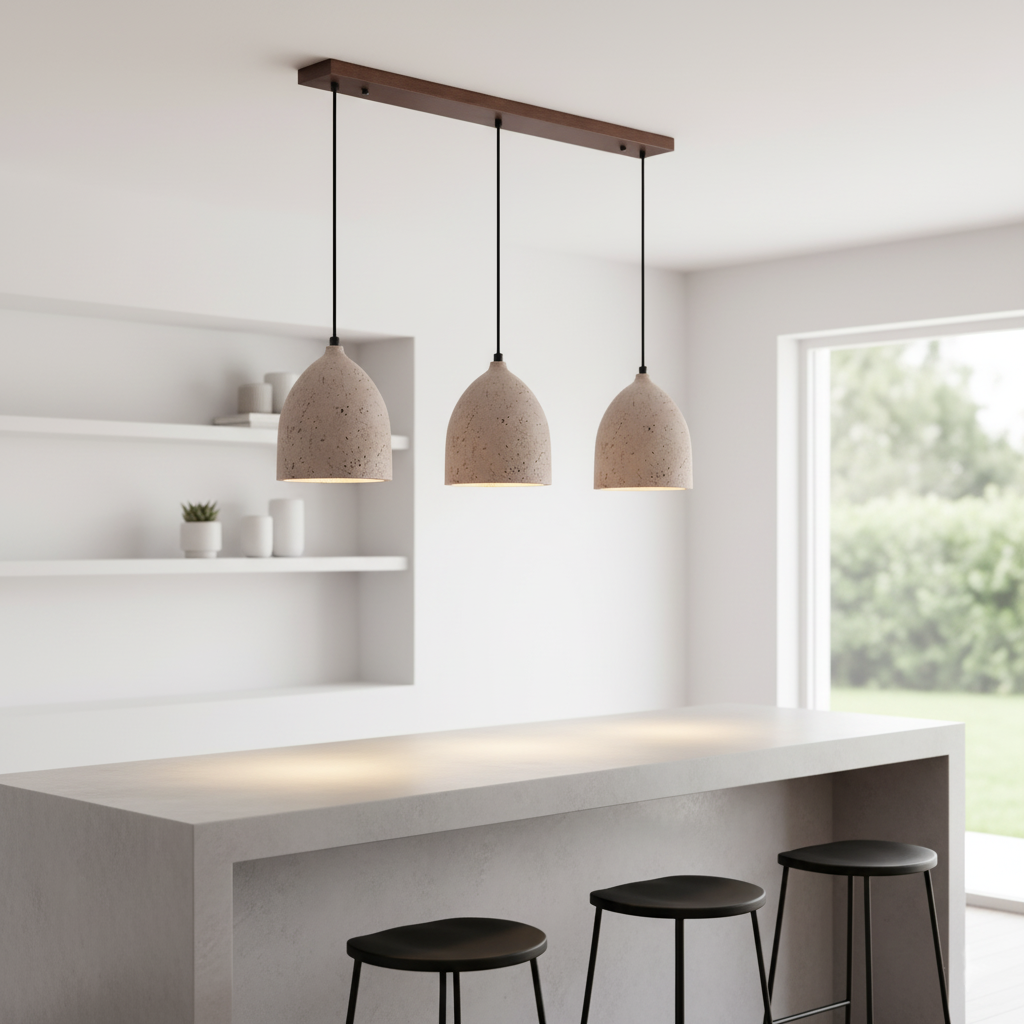 Volcanic Wabi-Sabi Travertine Pendant Light