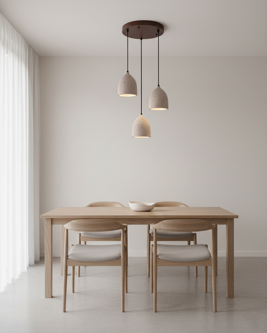 Volcanic Wabi-Sabi Travertine Pendant Light