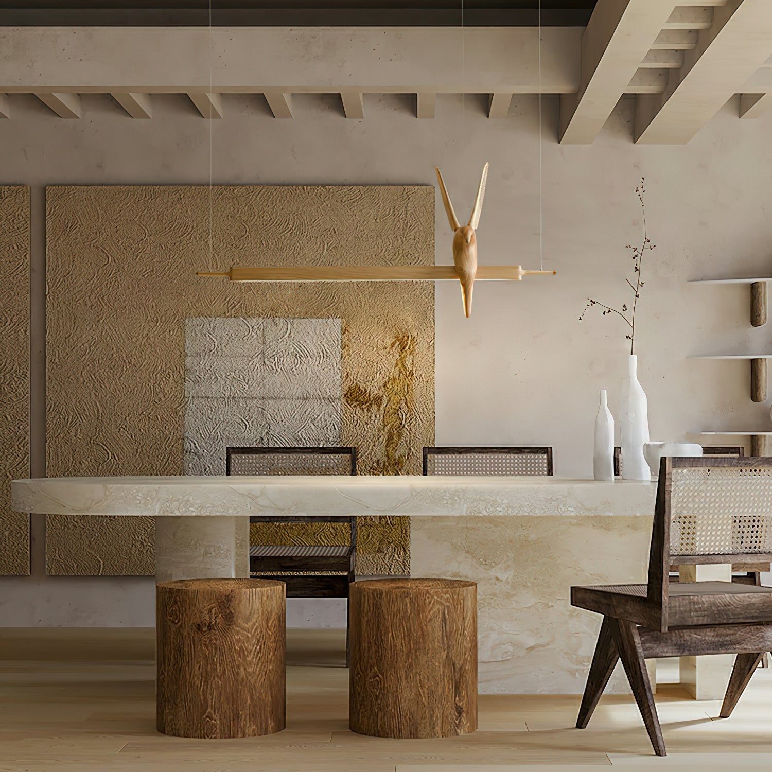 Varinisra Sculptural Oak Pendant Light - Blowlighting