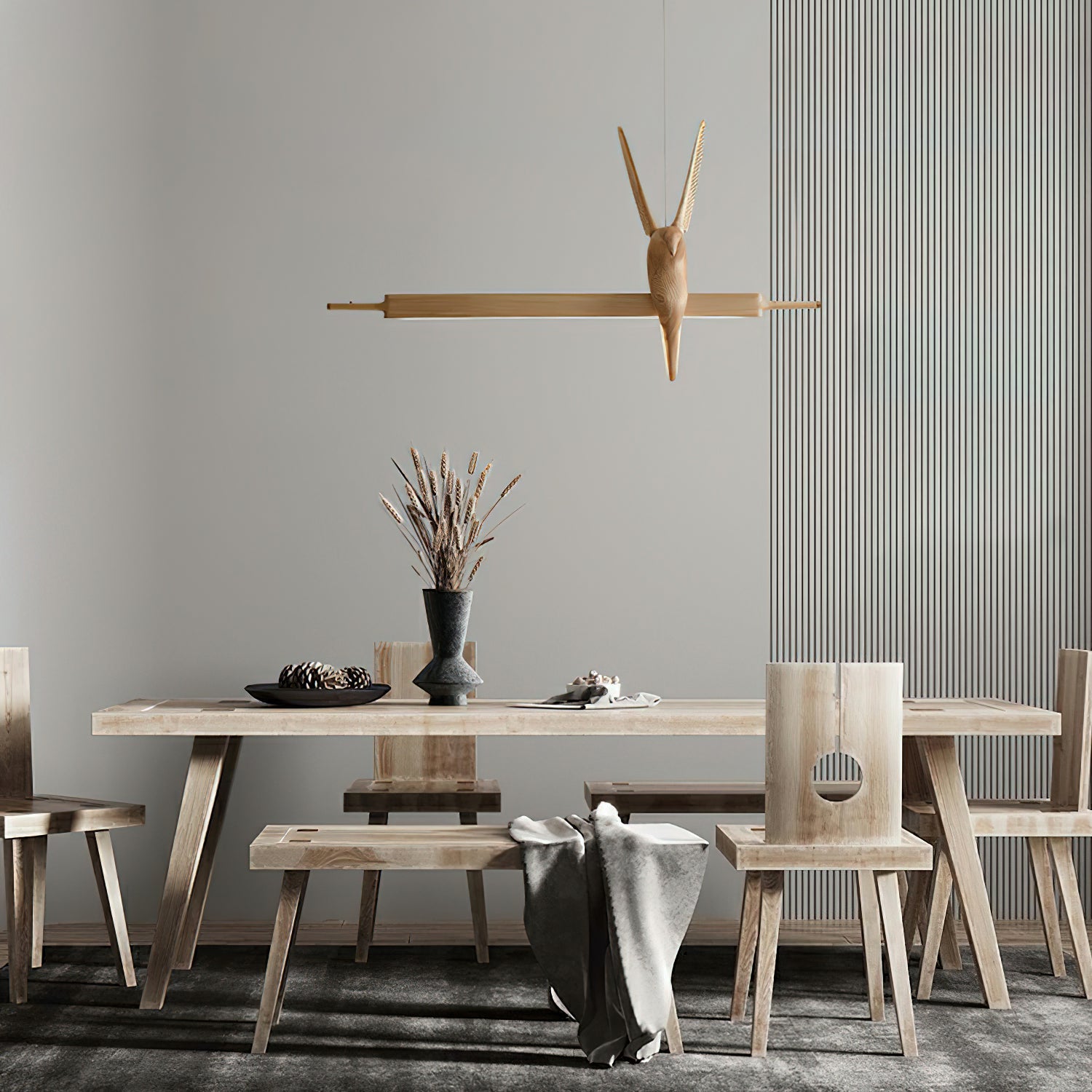 Varinisra Sculptural Oak Pendant Light - Blowlighting