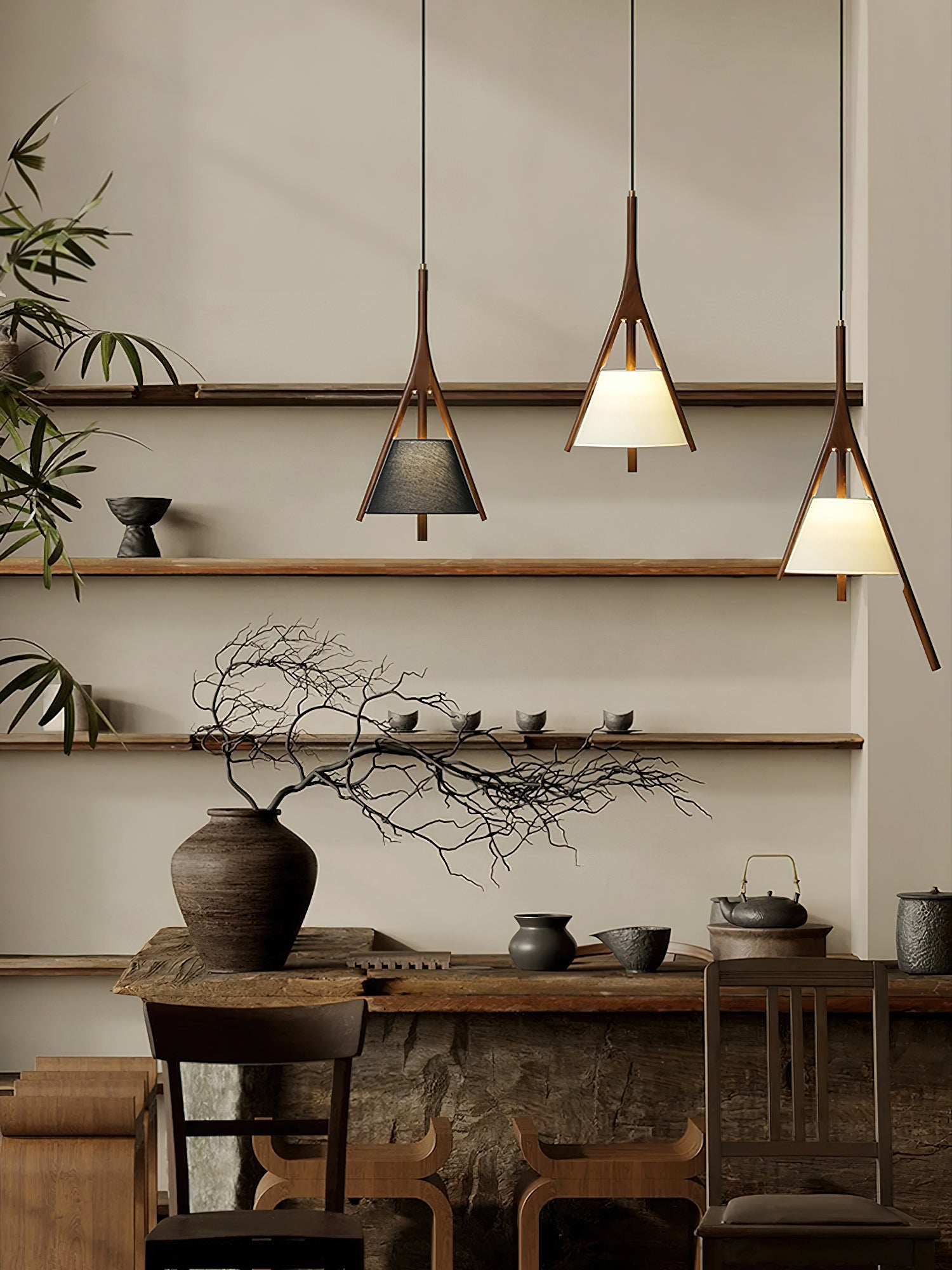 Zovenarae Triangular Wood Pendant Light - Blowlighting