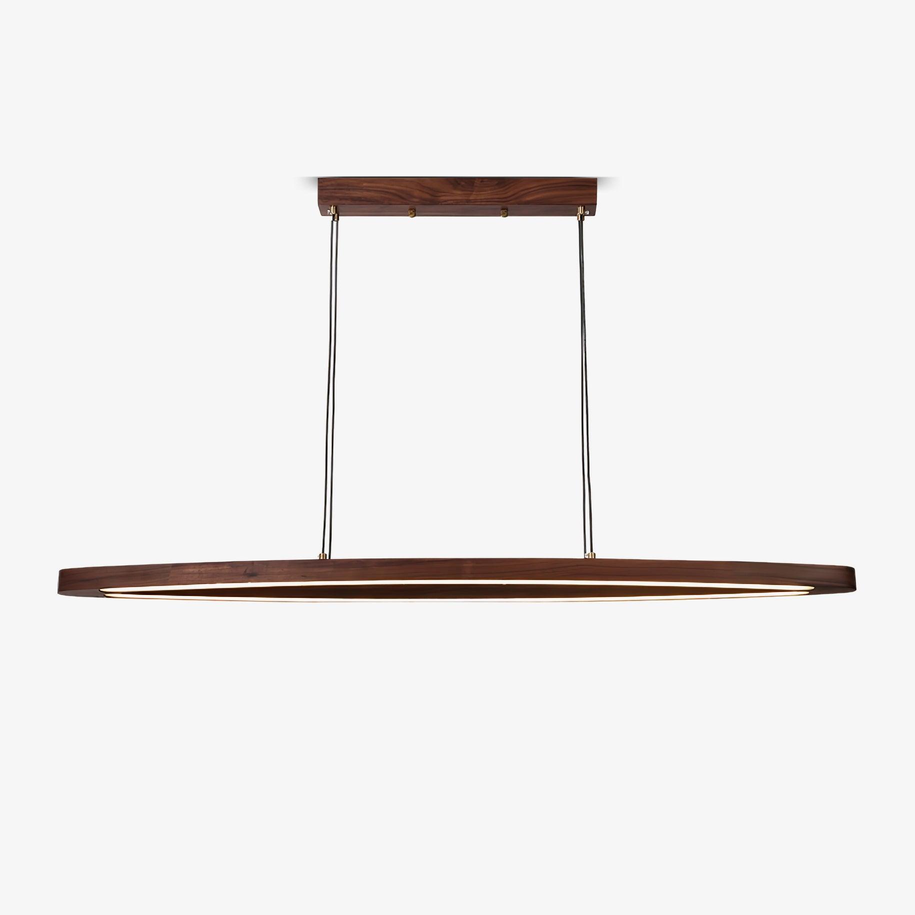 Walnut Arc Linear Pendant Lamp - Blowlighting