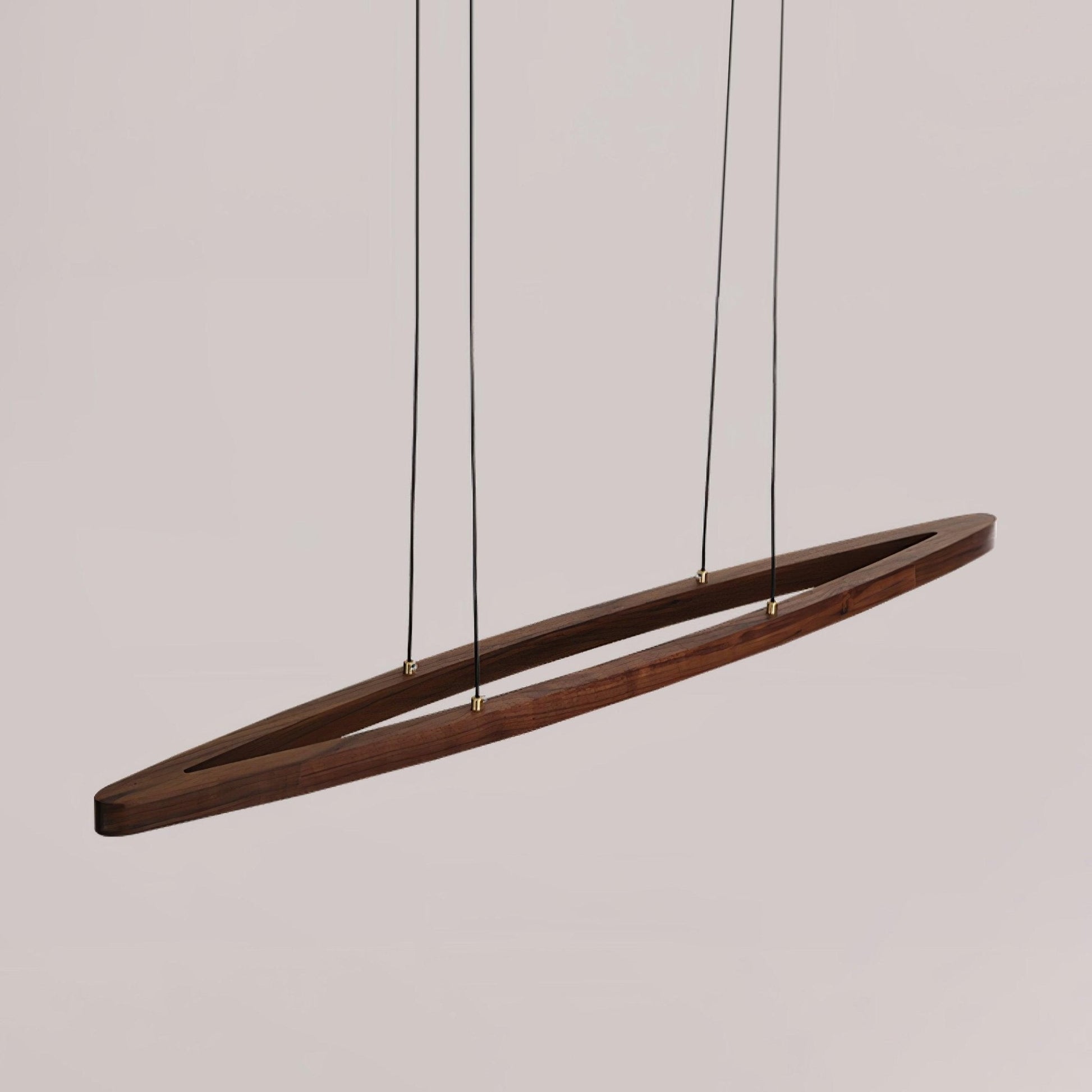 Walnut Arc Linear Pendant Lamp - Blowlighting
