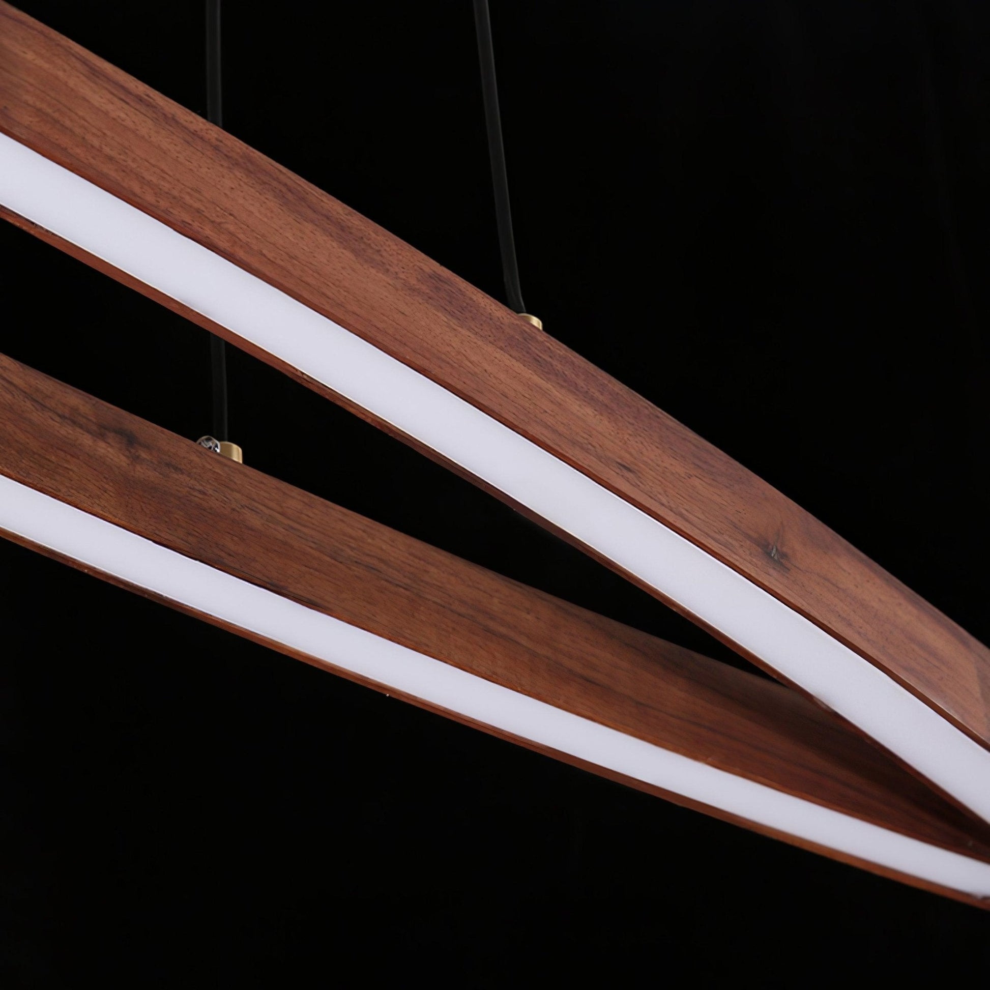 Walnut Arc Linear Pendant Lamp - Blowlighting