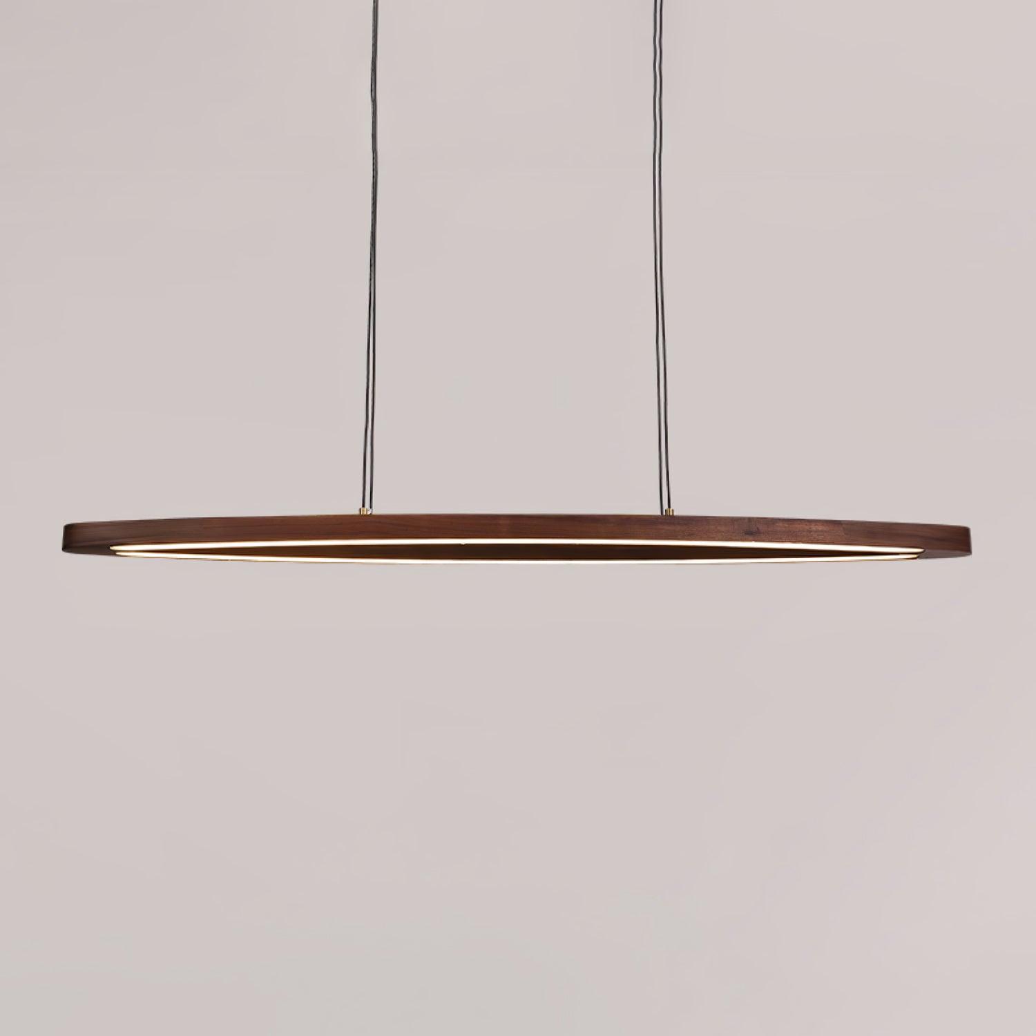Walnut Arc Linear Pendant Lamp - Blowlighting