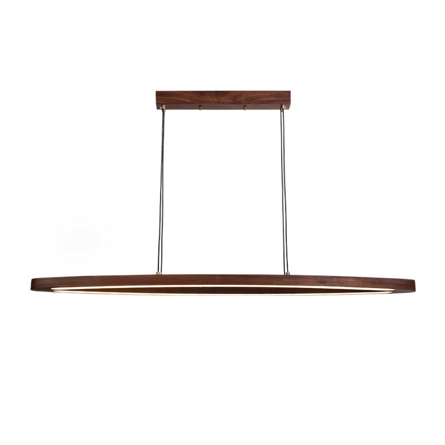 Walnut Arc Linear Pendant Lamp - Blowlighting