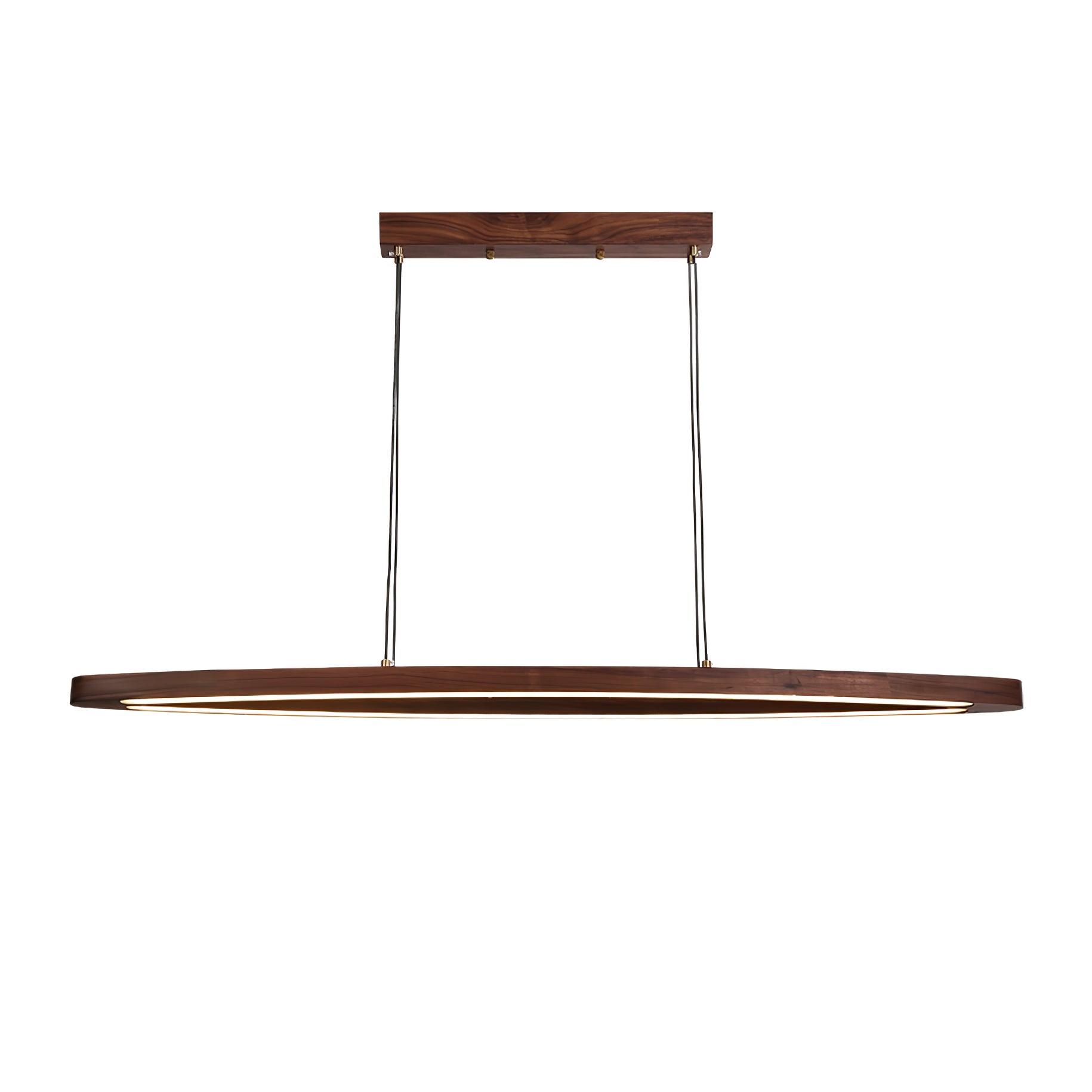 Walnut Arc Linear Pendant Lamp - Blowlighting
