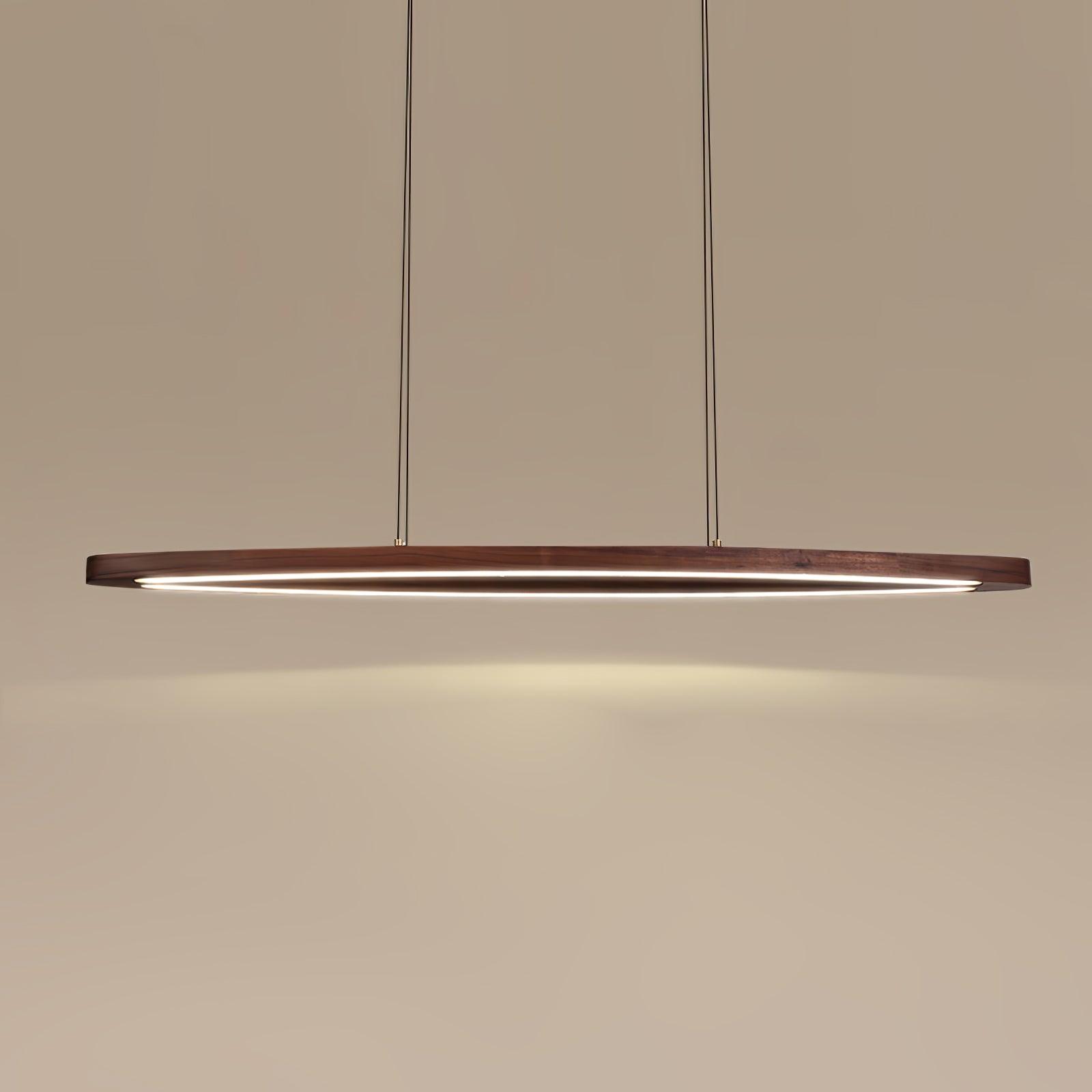 Walnut Arc Linear Pendant Lamp - Blowlighting