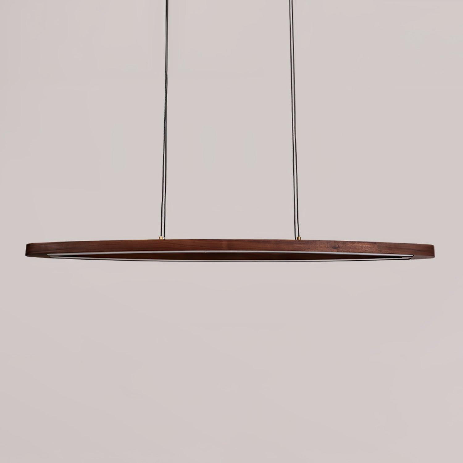 Walnut Arc Linear Pendant Lamp - Blowlighting